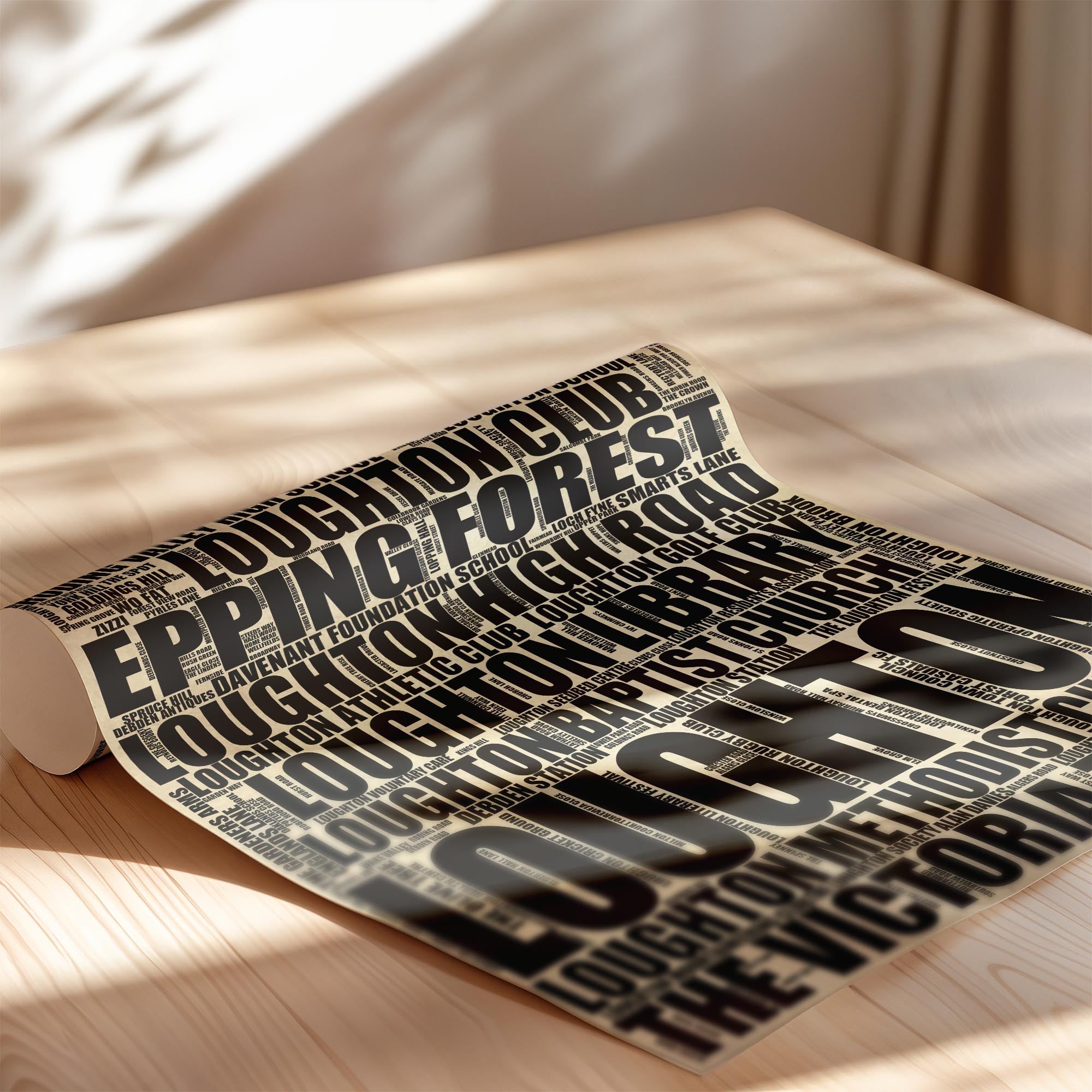 Loughton - Premium Typographic Word Cloud Prints, Posters & Gifts