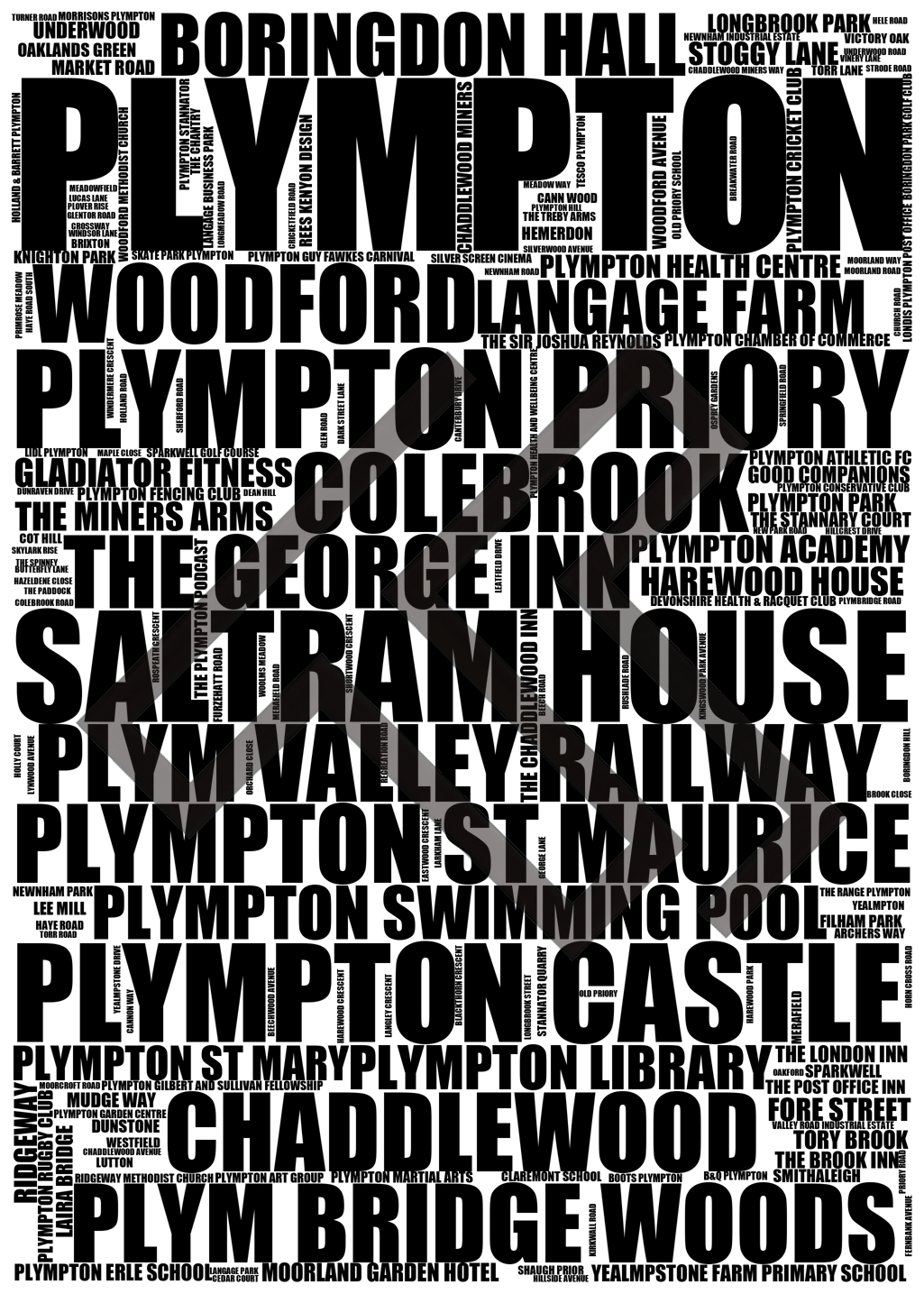 Plympton - Premium Typographic Word Cloud Prints, Posters & Gifts