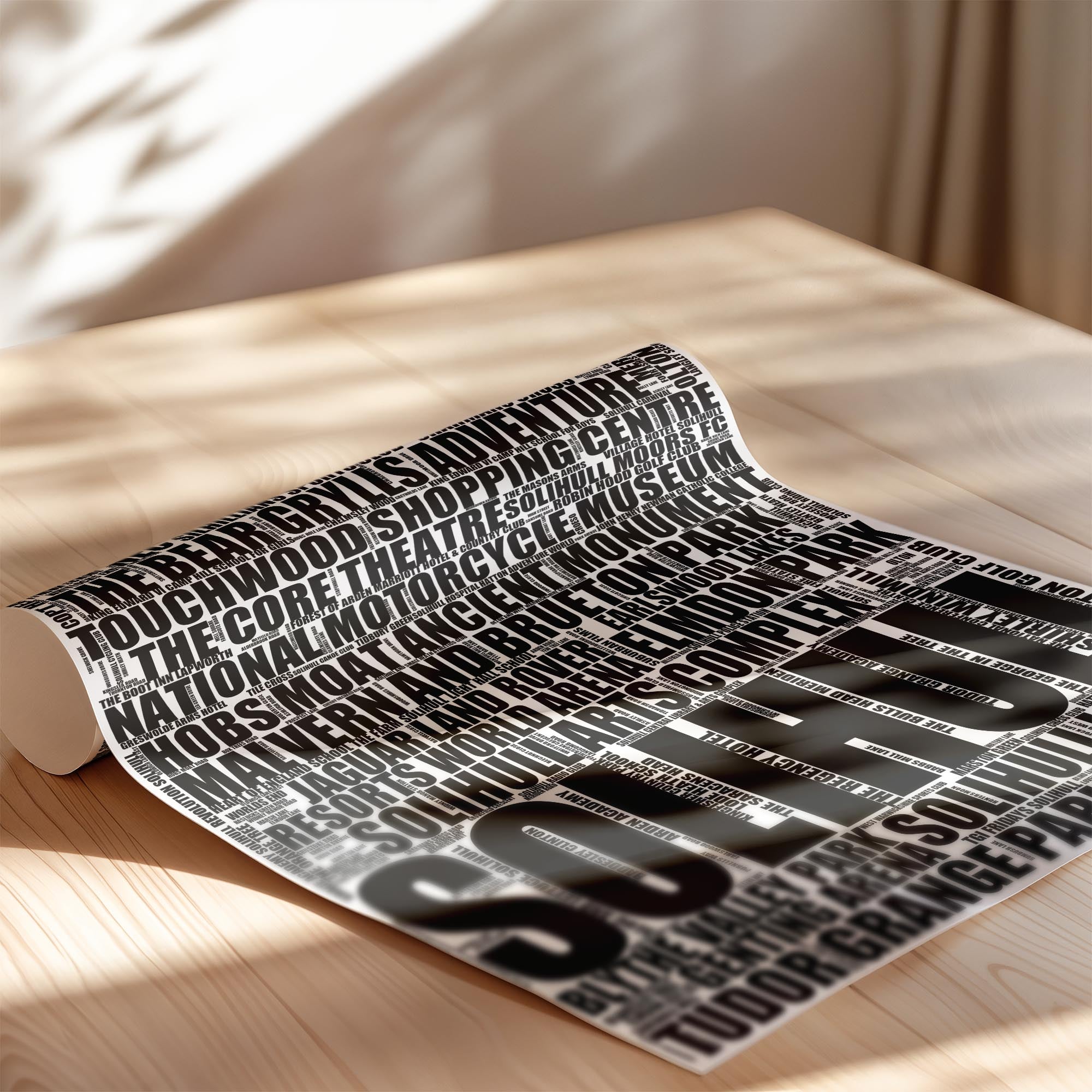 Solihull - Premium Typographic Word Cloud Prints, Posters & Gifts