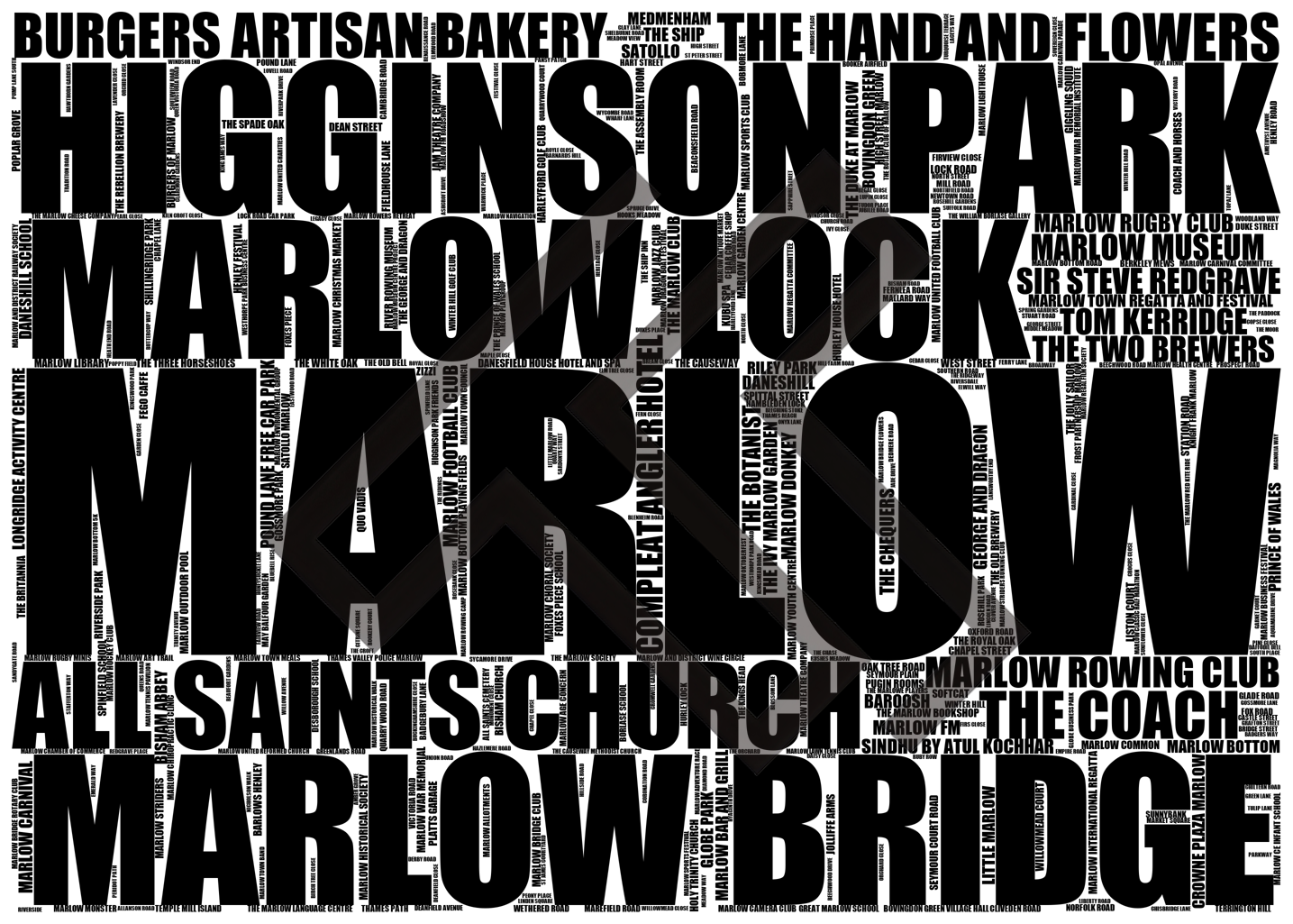 Marlow - Premium Typographic Word Cloud Prints, Posters & Gifts