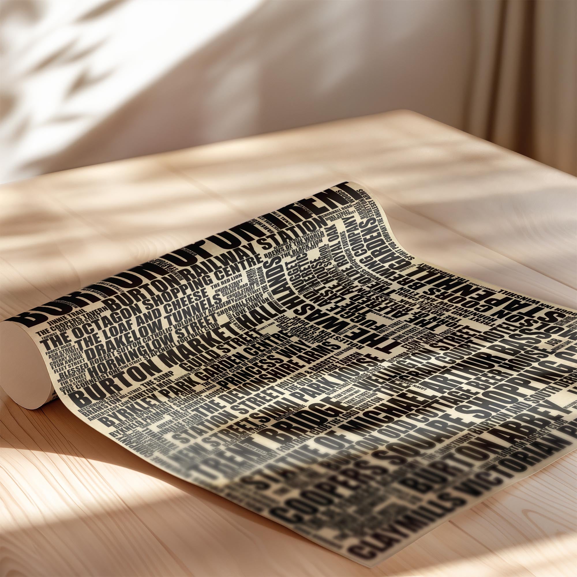 Burton upon Trent - Premium Typographic Word Cloud Prints, Posters & Gifts