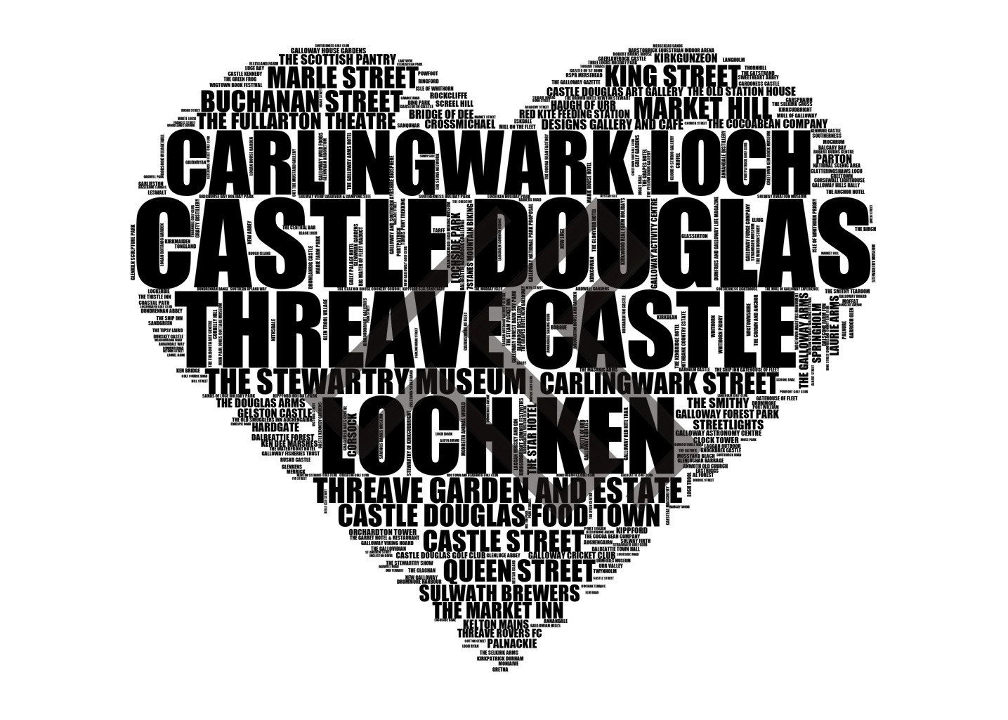 Castle Douglas - Premium Typographic Word Cloud Prints, Posters & Gifts