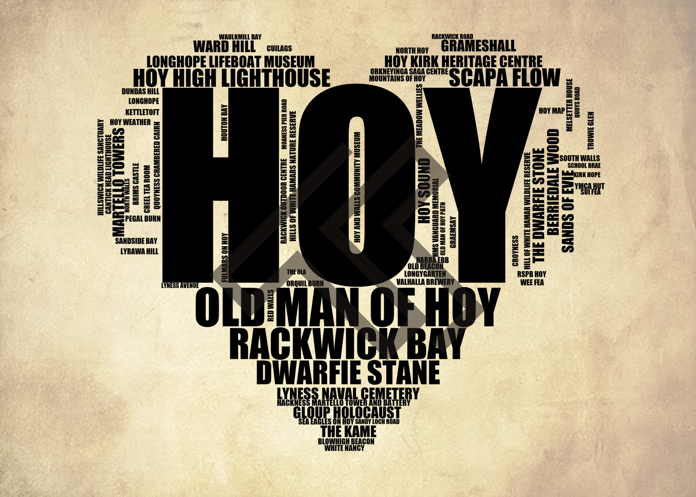 Hoy - Premium Typographic Word Cloud Prints, Posters & Gifts
