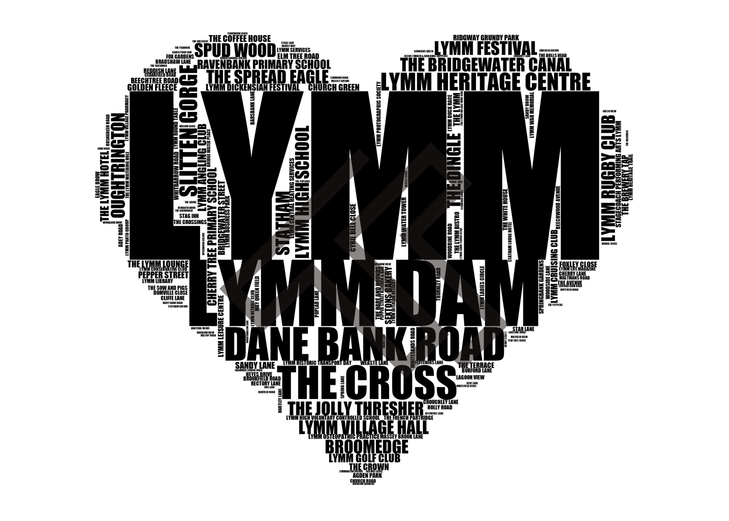 Lymm - Premium Typographic Word Cloud Prints, Posters & Gifts