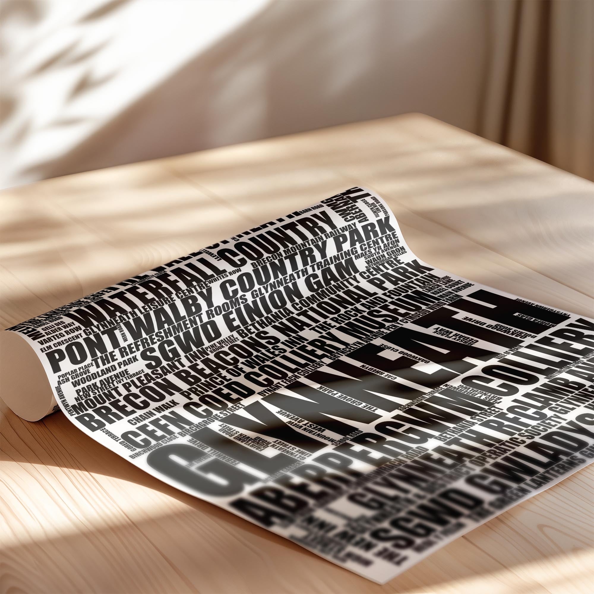 Glynneath - Premium Typographic Word Cloud Prints, Posters & Gifts