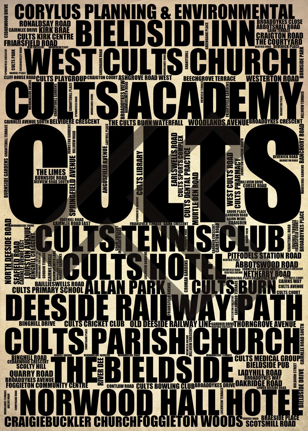 Cults - Premium Typographic Word Cloud Prints, Posters & Gifts