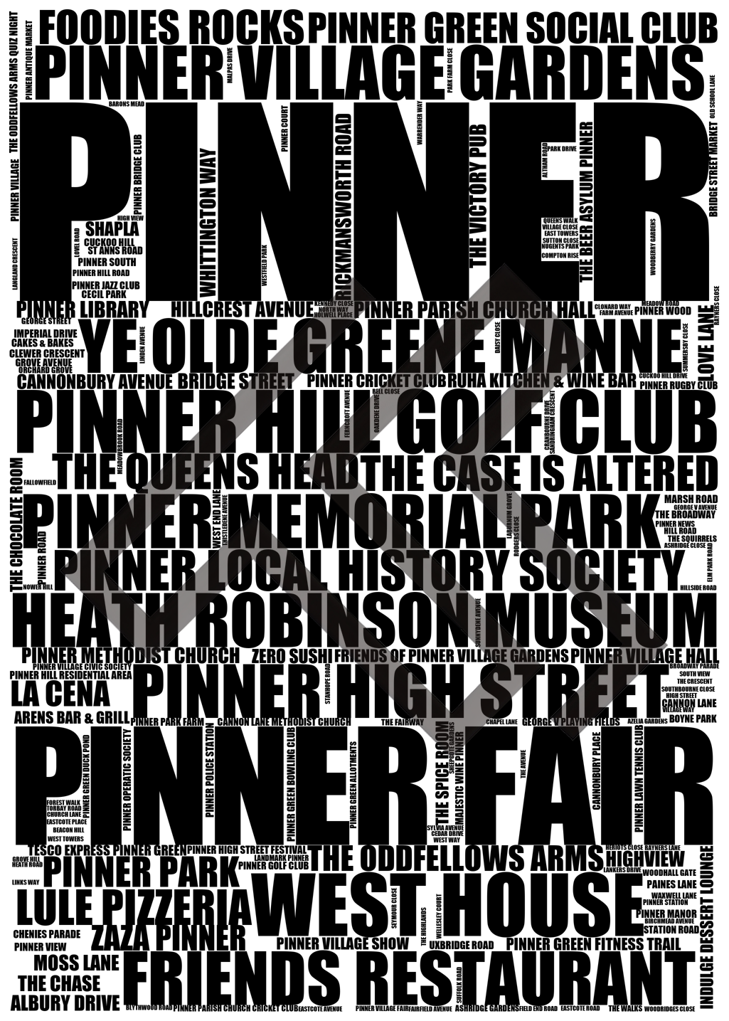 Pinner - Premium Typographic Word Cloud Prints, Posters & Gifts