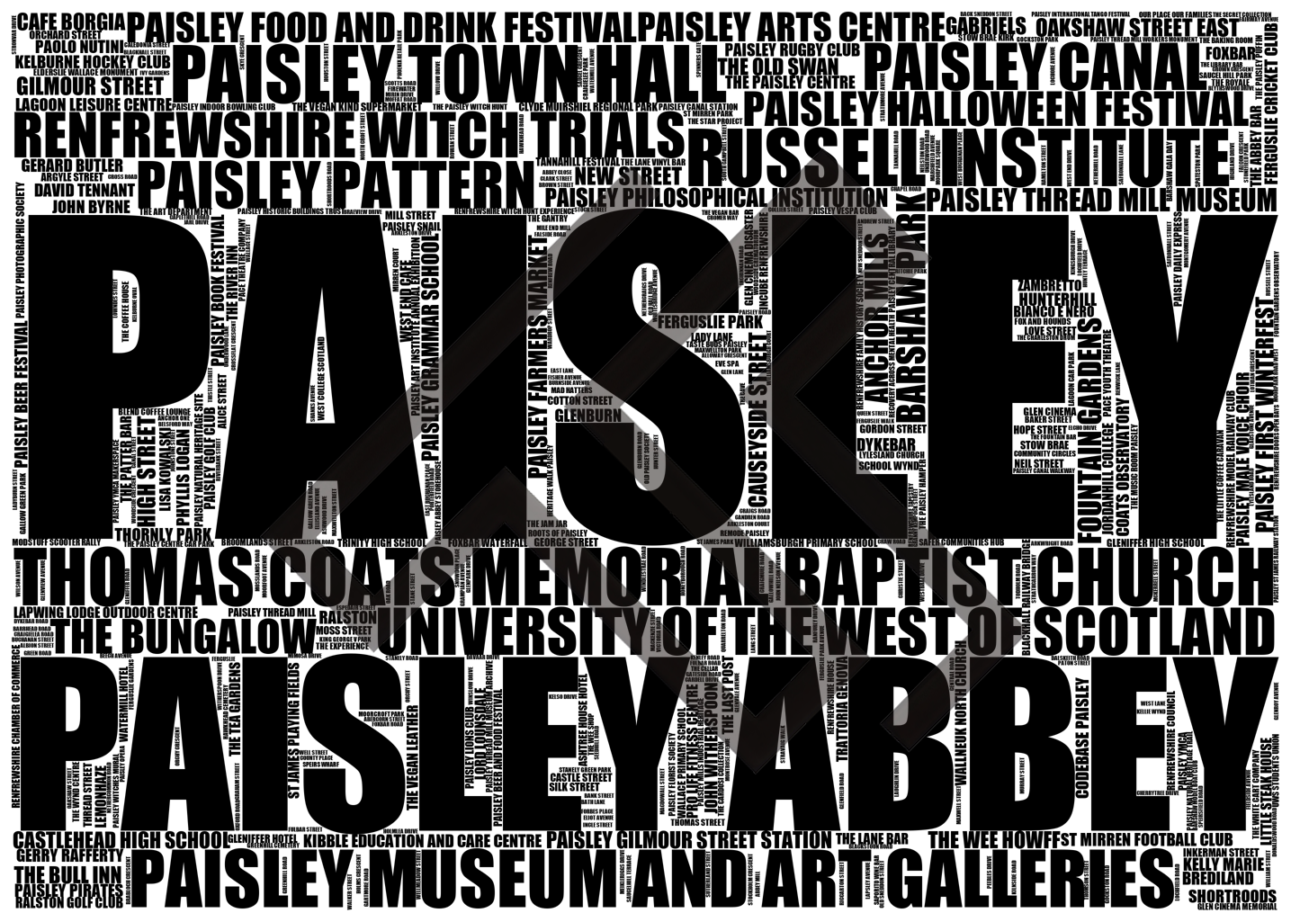 Paisley - Premium Typographic Word Cloud Prints, Posters & Gifts