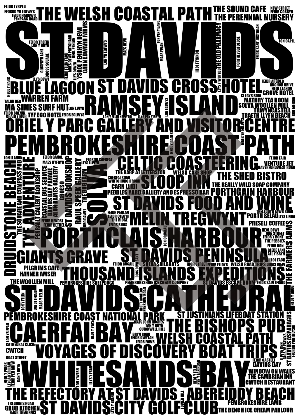 St Davids - Premium Typographic Word Cloud Prints, Posters & Gifts