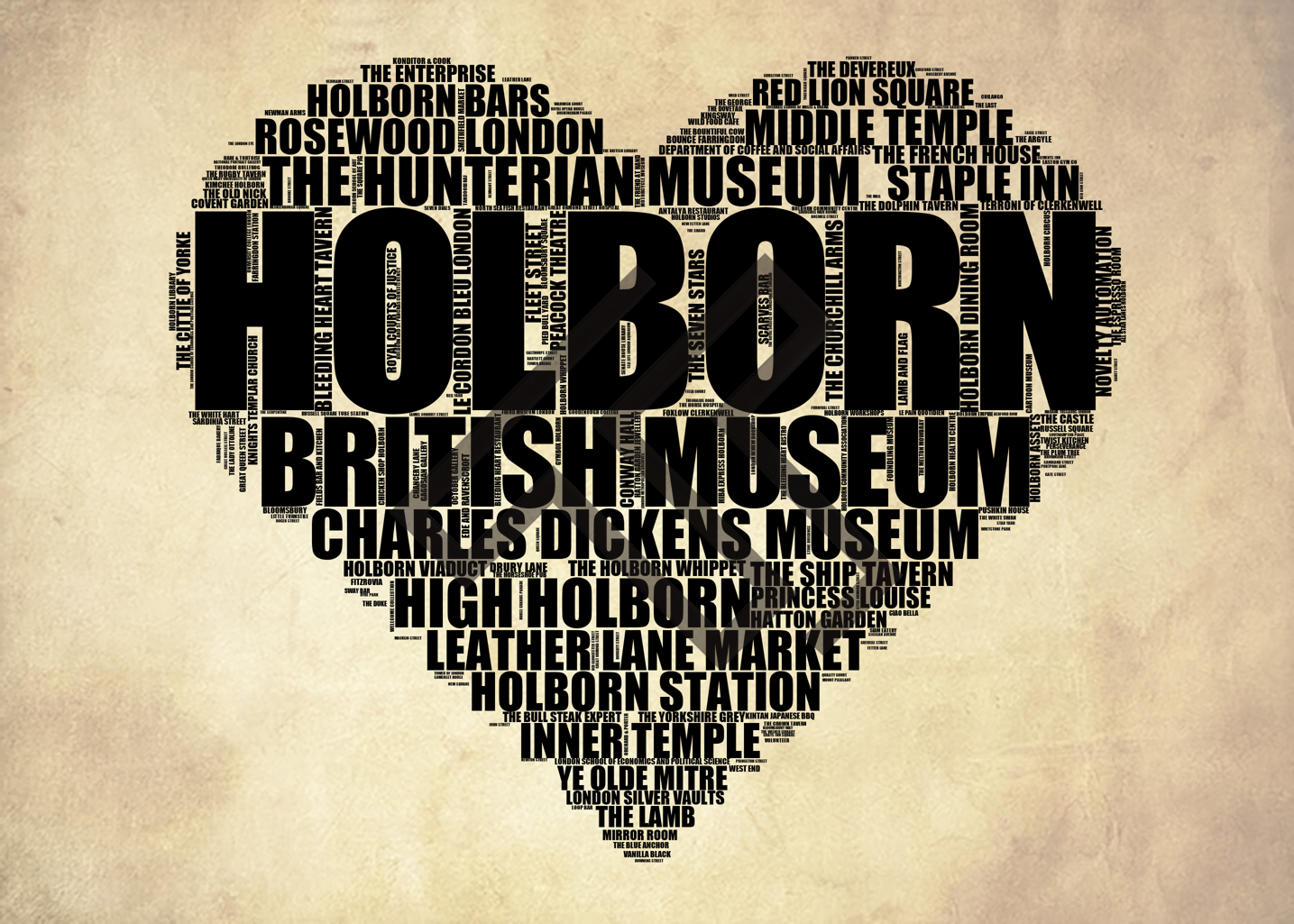 Holborn - Premium Typographic Word Cloud Prints, Posters & Gifts