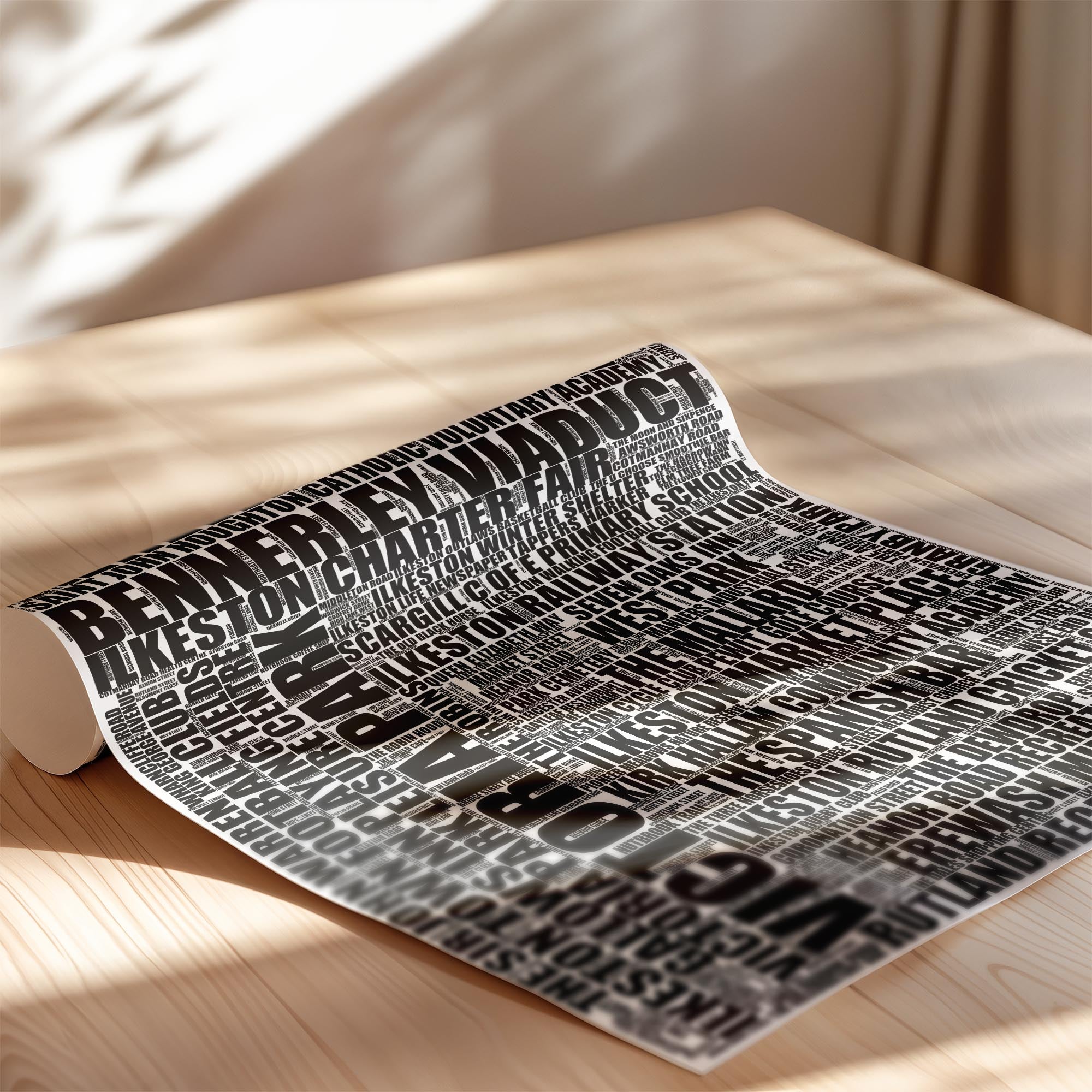 Ilkeston - Premium Typographic Word Cloud Prints, Posters & Gifts