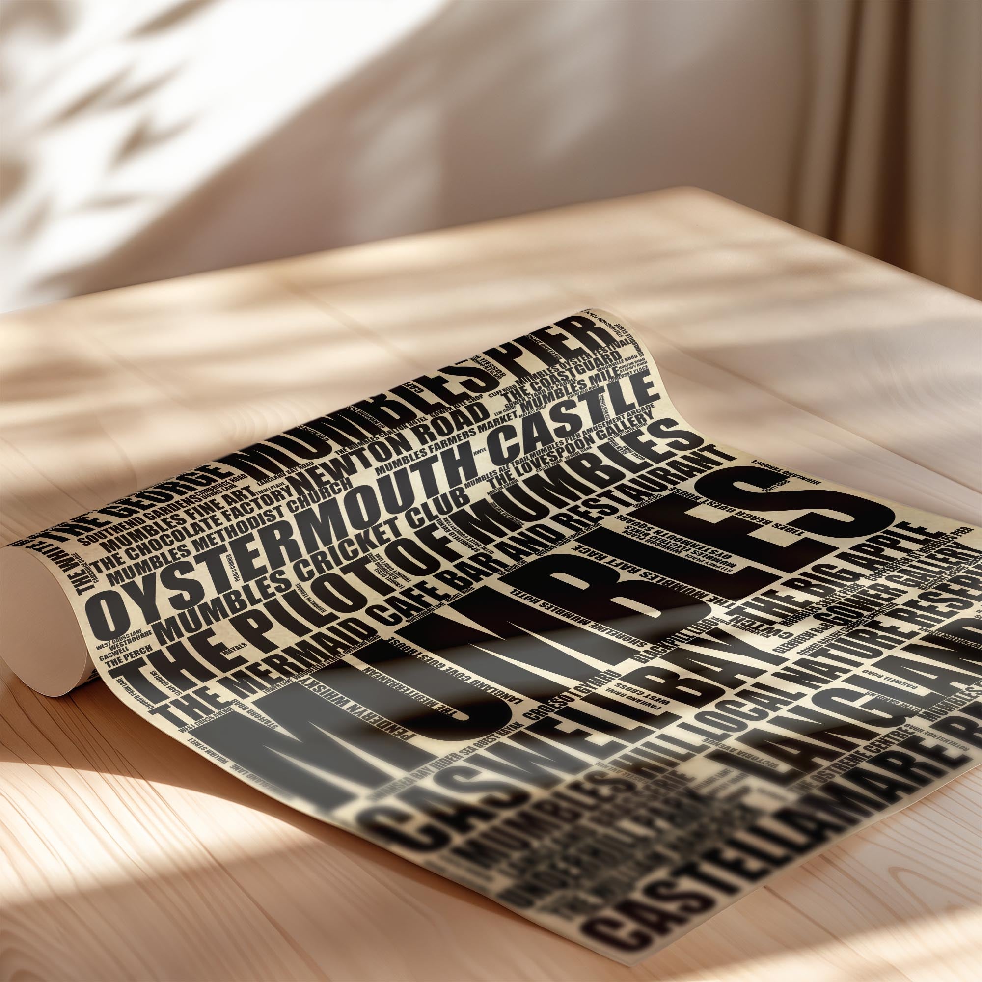 Mumbles - Premium Typographic Word Cloud Prints, Posters & Gifts