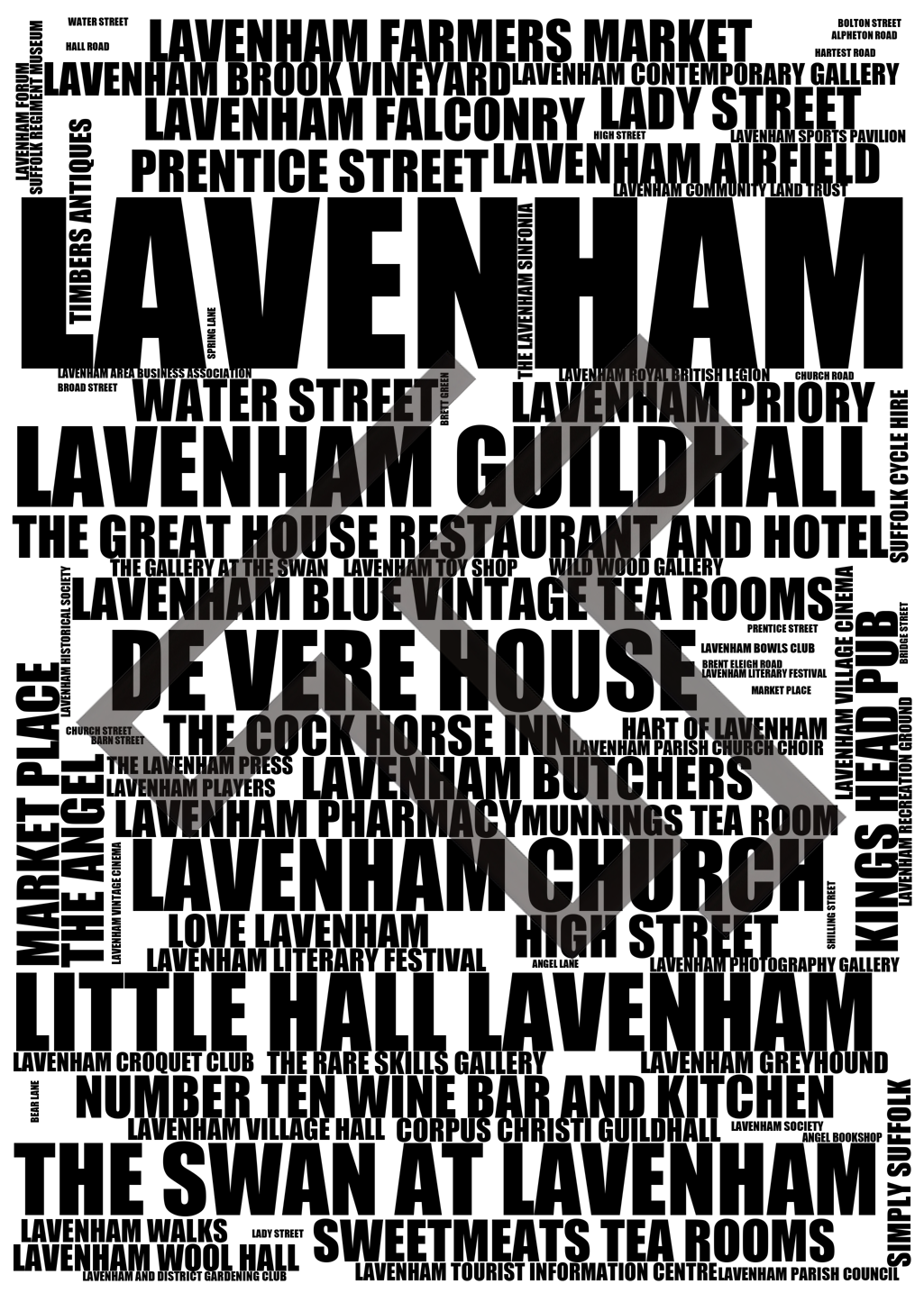 Lavenham - Premium Typographic Word Cloud Prints, Posters & Gifts