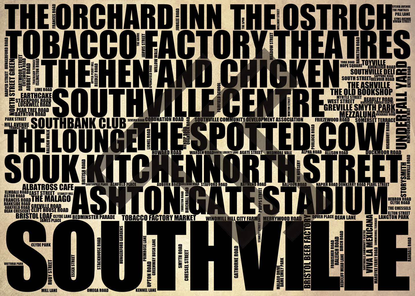 Southville - Premium Typographic Word Cloud Prints, Posters & Gifts