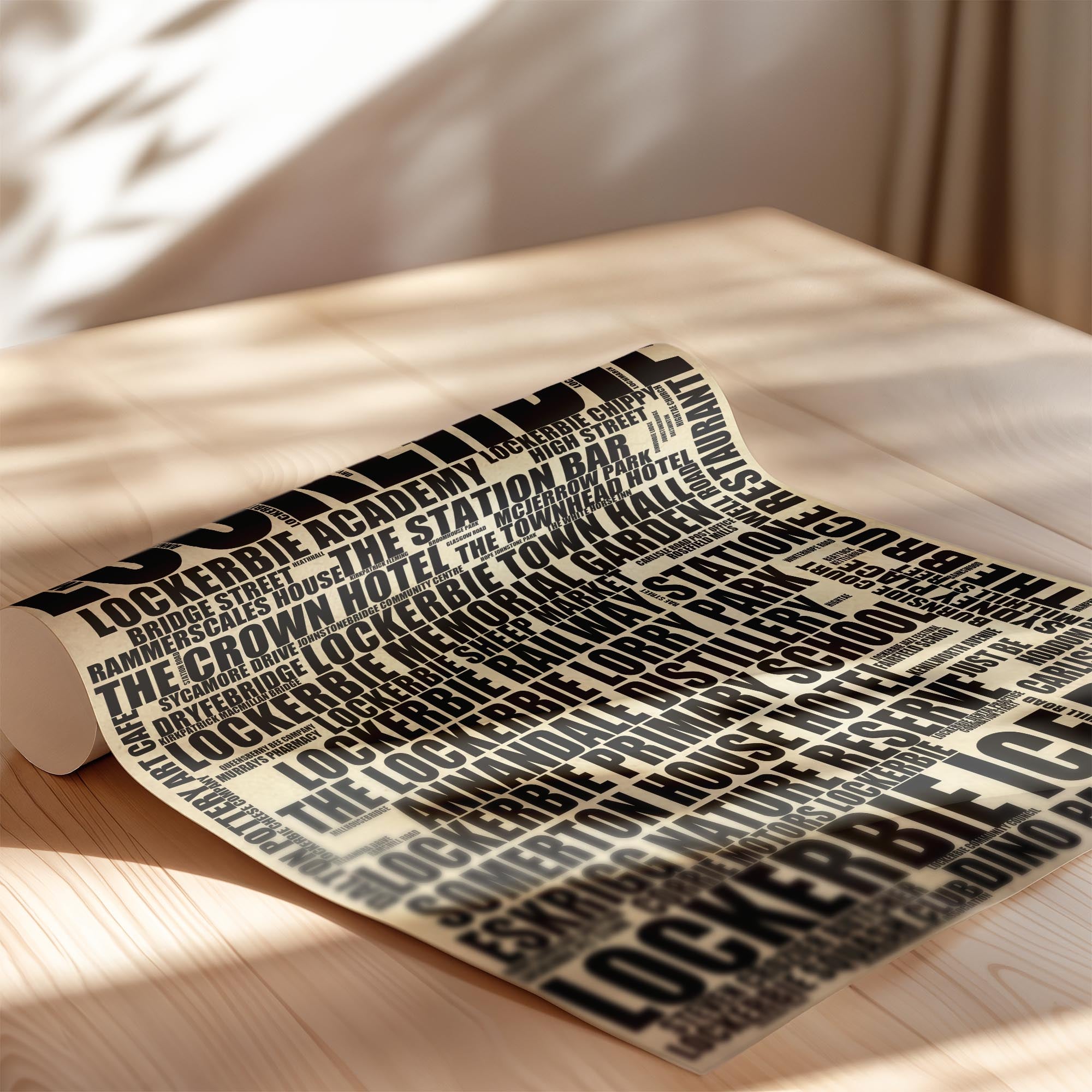 Lockerbie - Premium Typographic Word Cloud Prints, Posters & Gifts