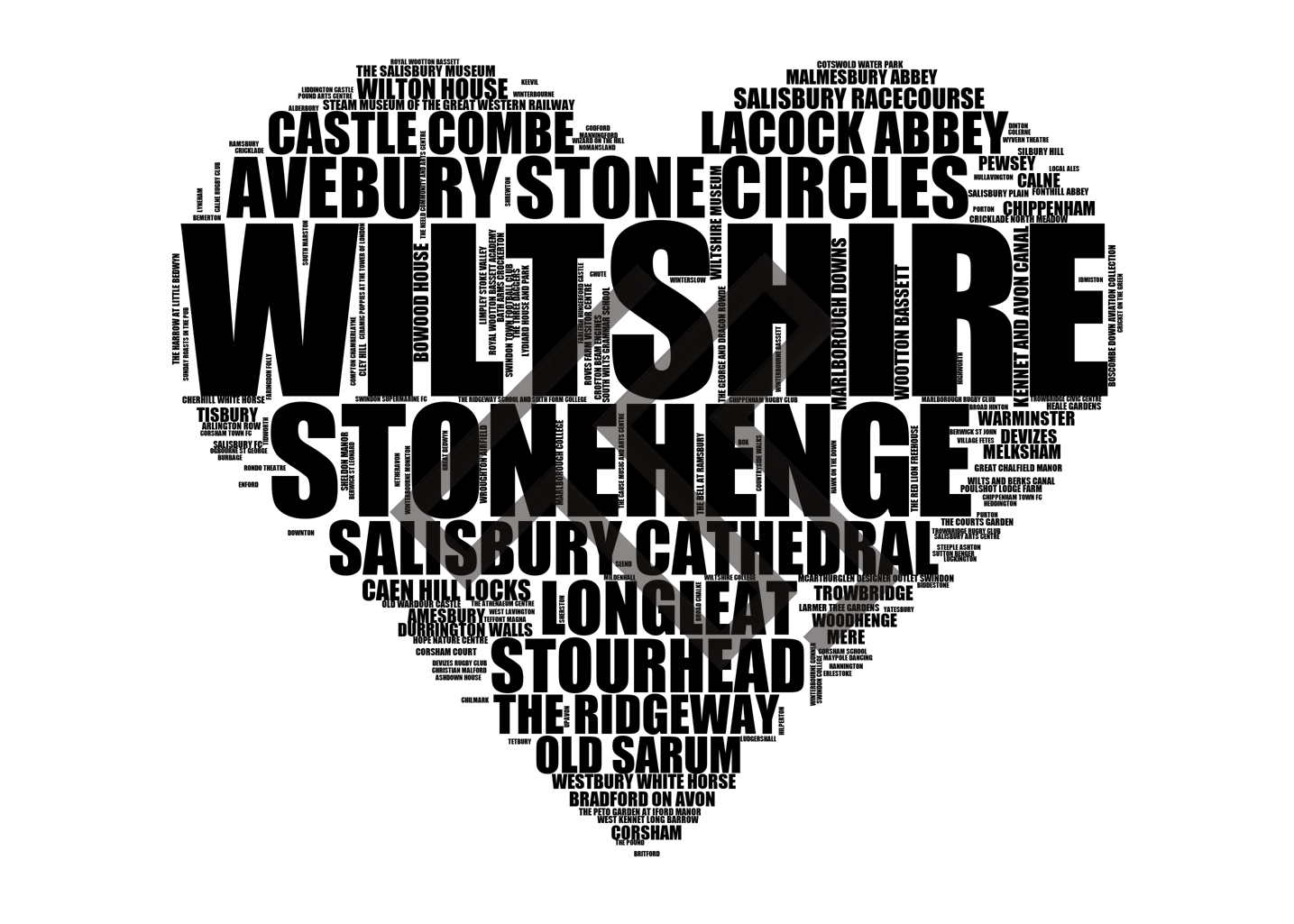 Wiltshire - Premium Typographic Word Cloud Prints, Posters & Gifts