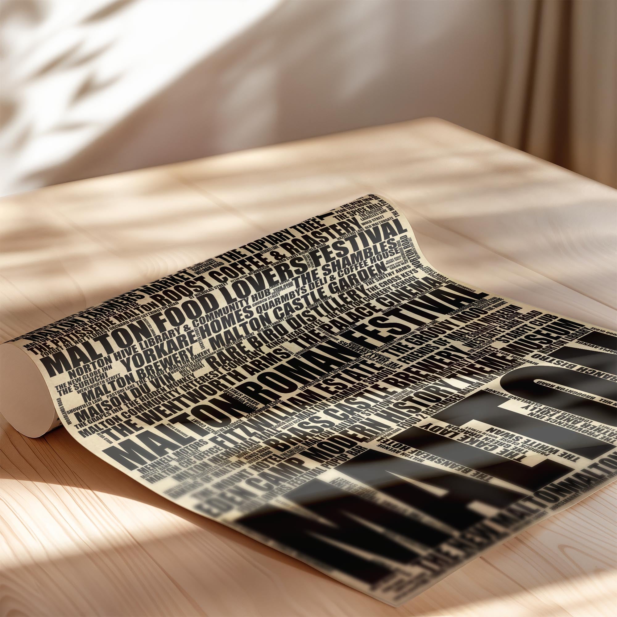 Malton - Premium Typographic Word Cloud Prints, Posters & Gifts