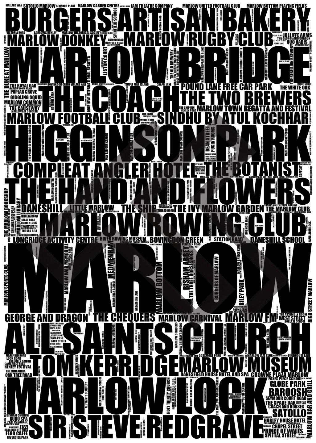 Marlow - Premium Typographic Word Cloud Prints, Posters & Gifts