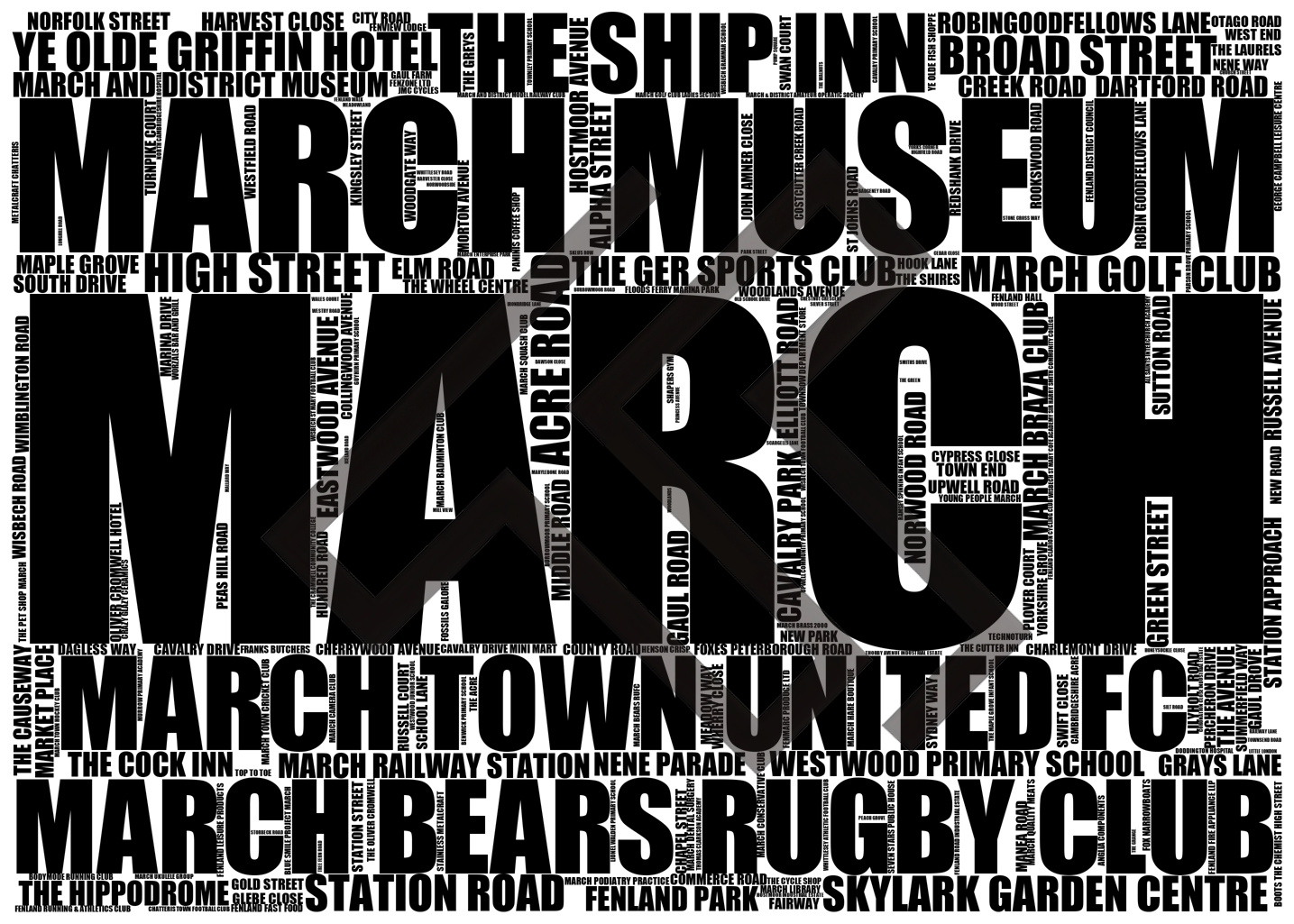 March - Premium Typographic Word Cloud Prints, Posters & Gifts