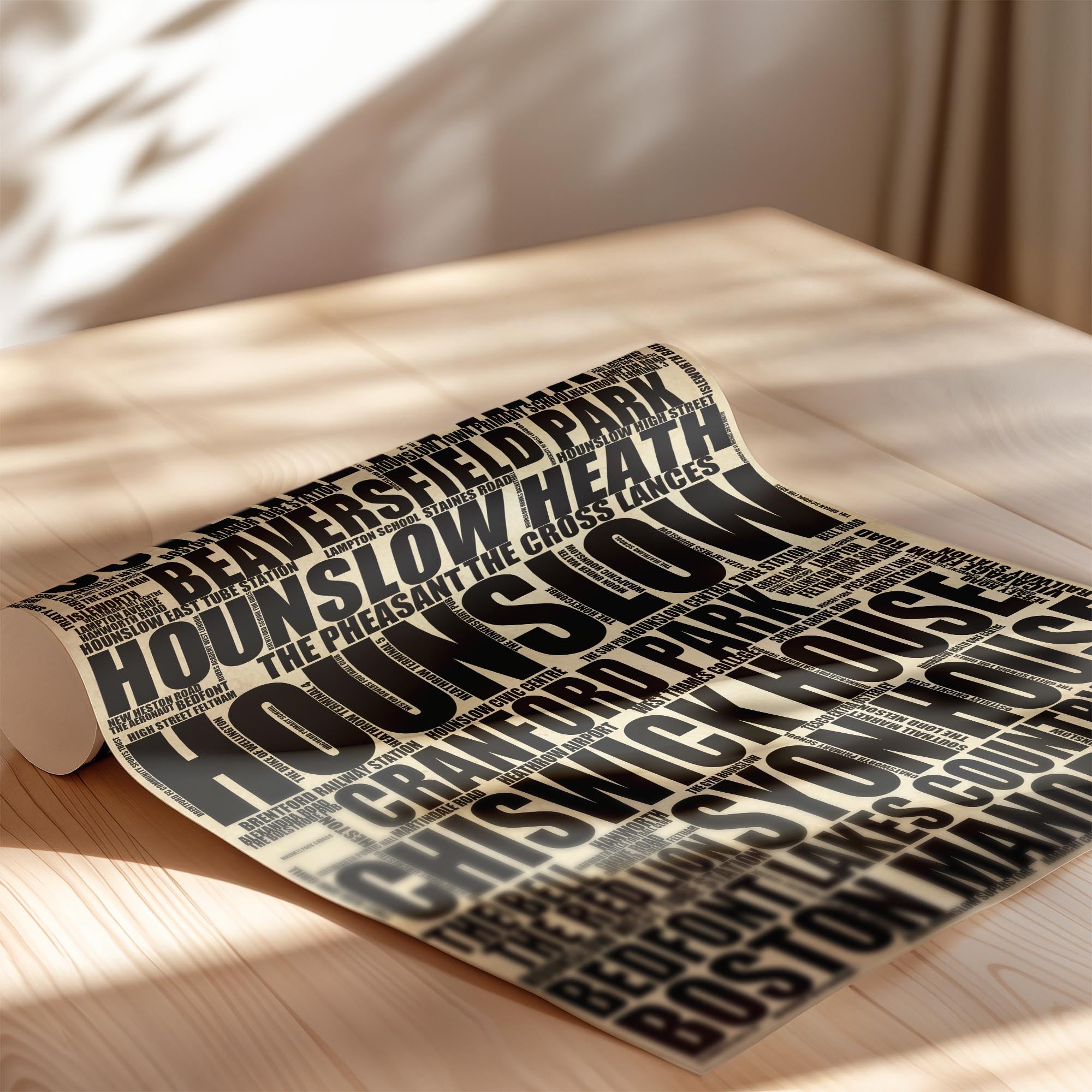 Hounslow - Premium Typographic Word Cloud Prints, Posters & Gifts
