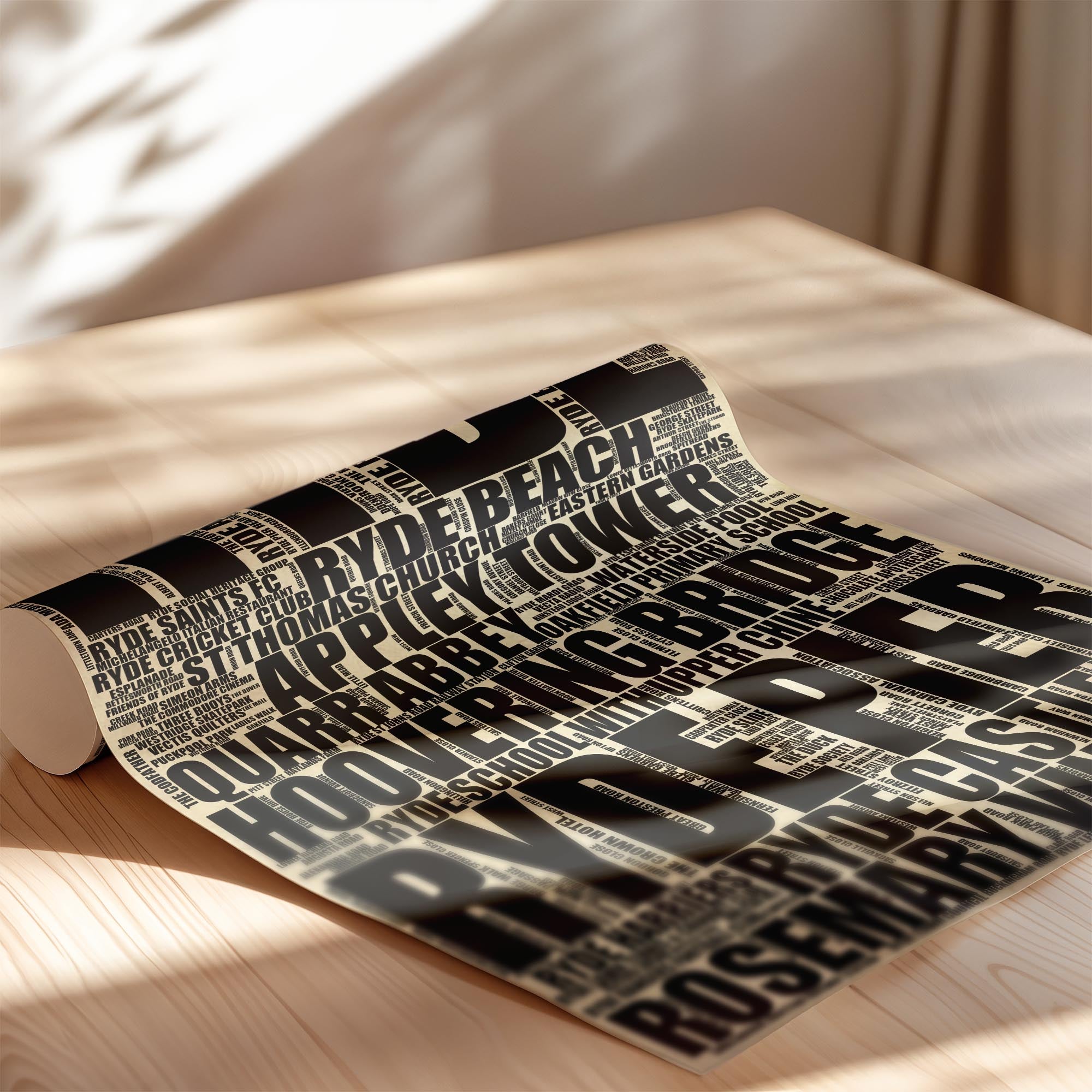 Ryde - Premium Typographic Word Cloud Prints, Posters & Gifts