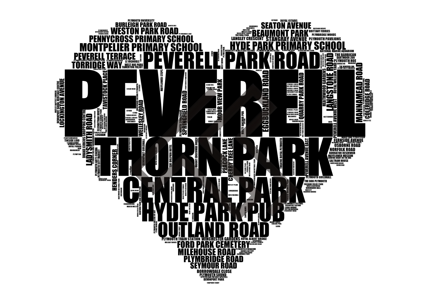 Peverell - Premium Typographic Word Cloud Prints, Posters & Gifts