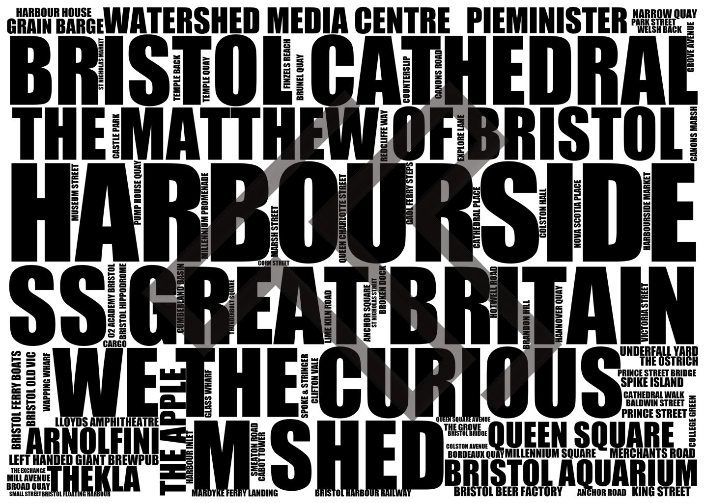 Harbourside - Premium Typographic Word Cloud Prints, Posters & Gifts