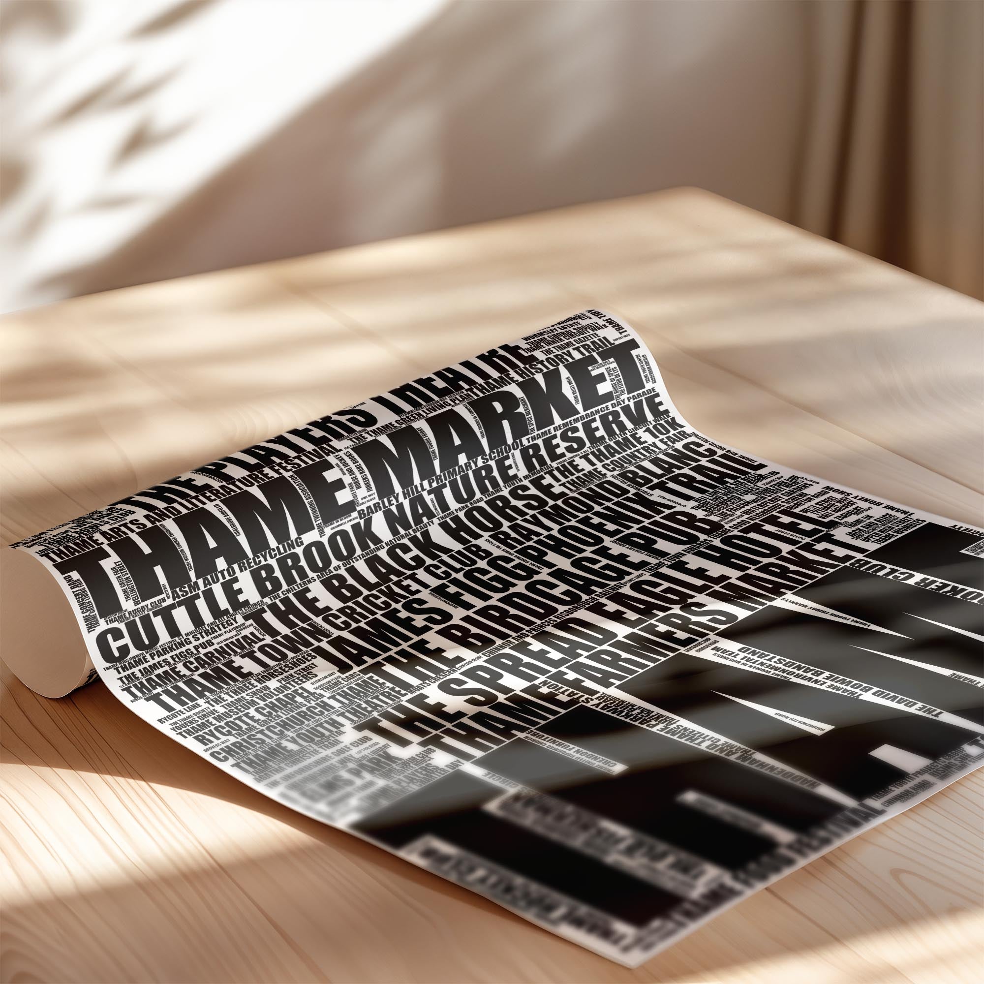 Thame - Premium Typographic Word Cloud Prints, Posters & Gifts