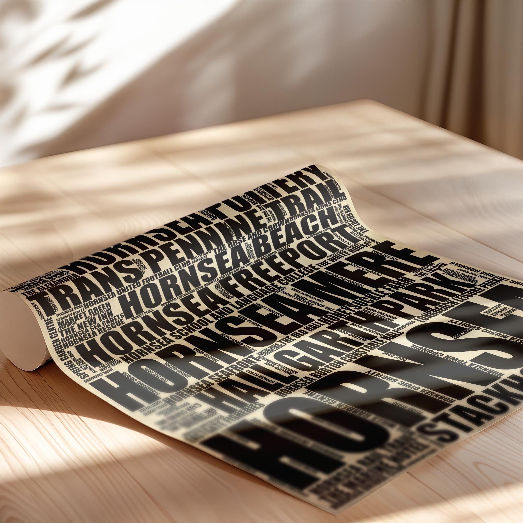 Hornsea - Premium Typographic Word Cloud Prints, Posters & Gifts