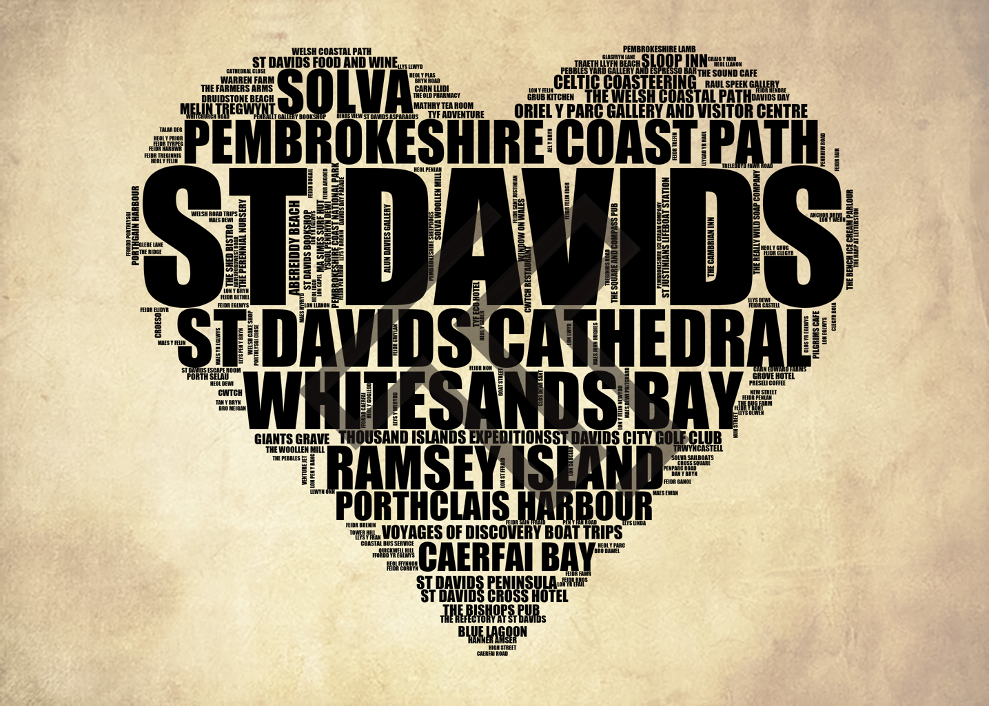 St Davids - Premium Typographic Word Cloud Prints, Posters & Gifts