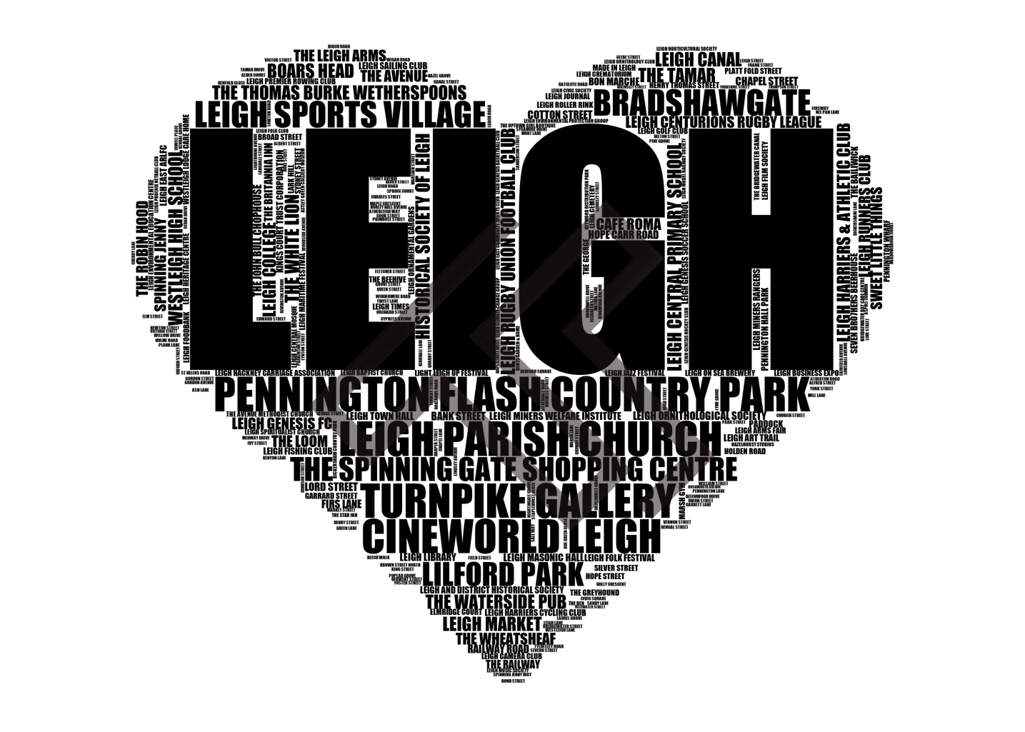 Leigh - Premium Typographic Word Cloud Prints, Posters & Gifts