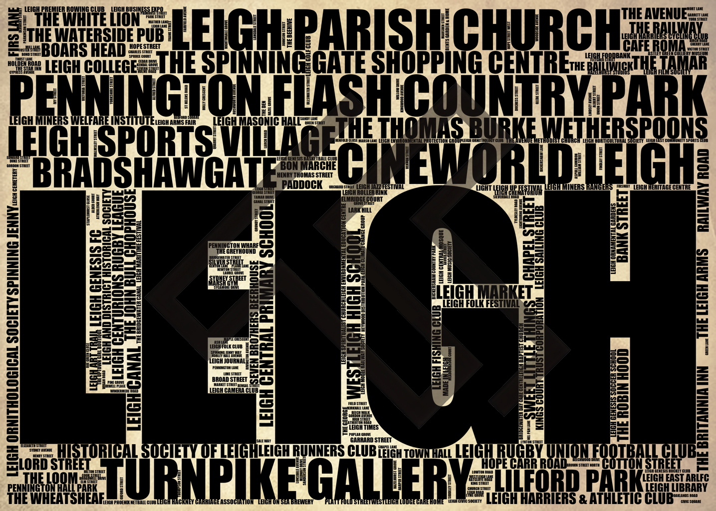 Leigh - Premium Typographic Word Cloud Prints, Posters & Gifts