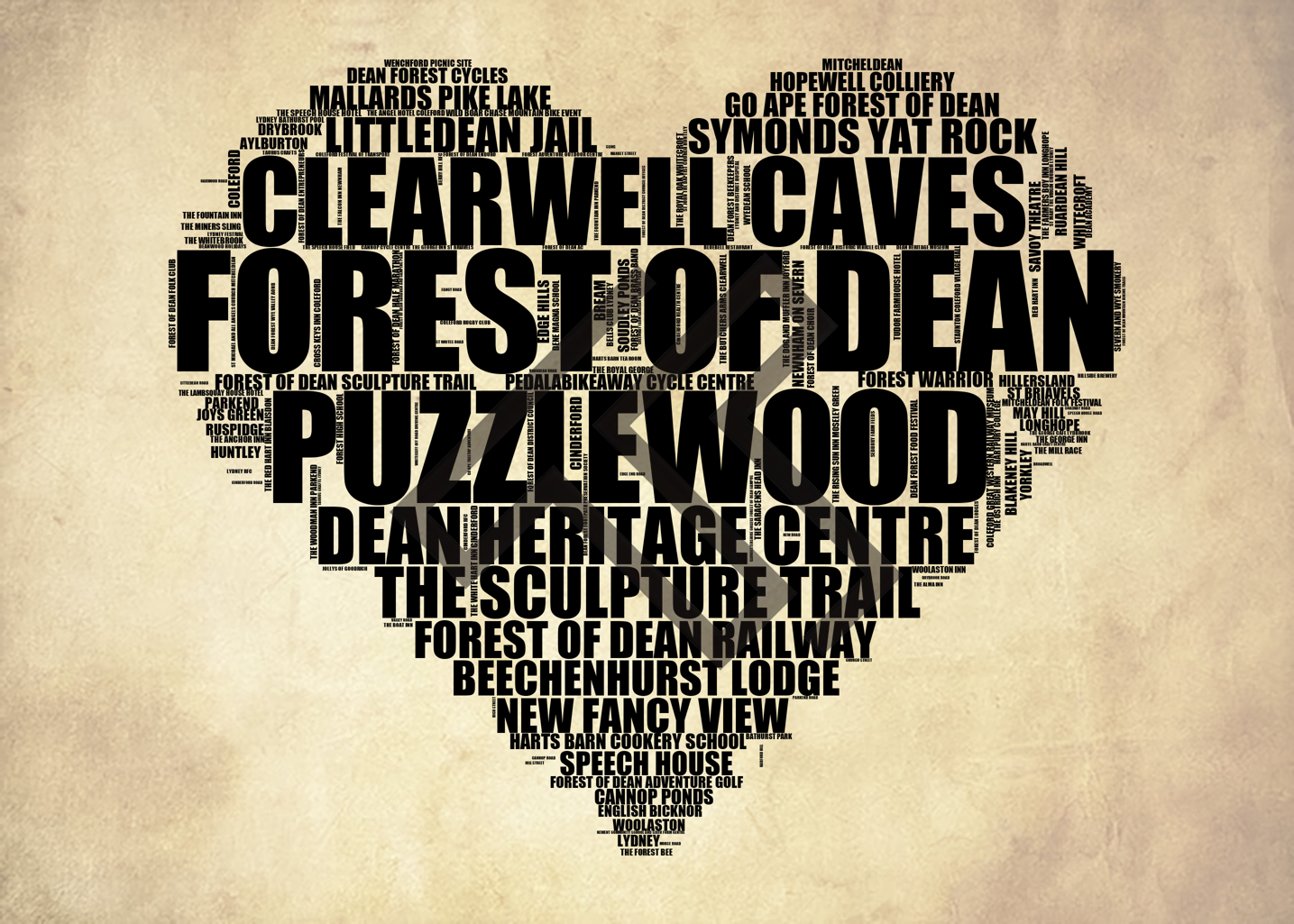 Forest of Dean - Premium Typographic Word Cloud Prints, Posters & Gifts