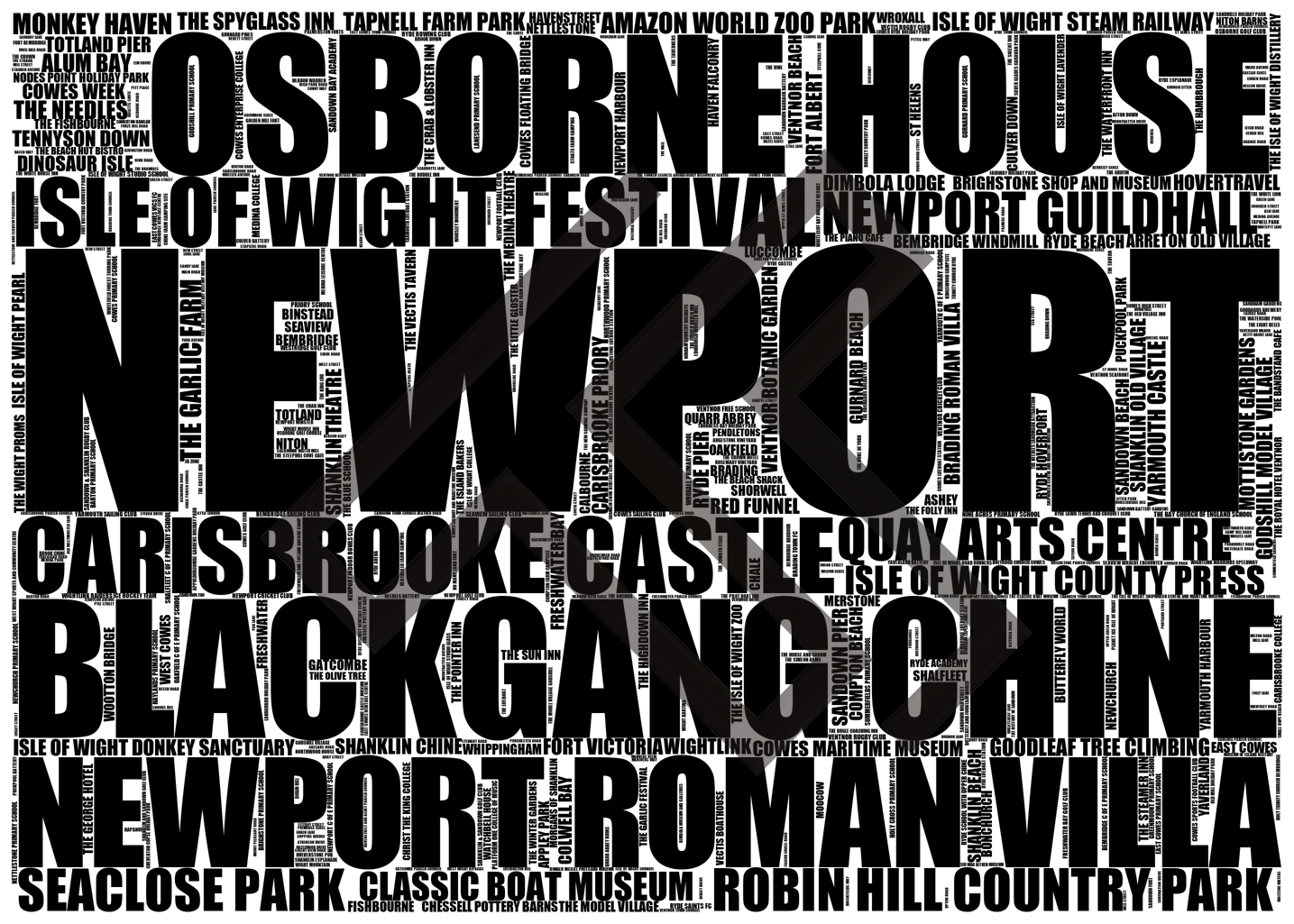 Newport - Premium Typographic Word Cloud Prints, Posters & Gifts