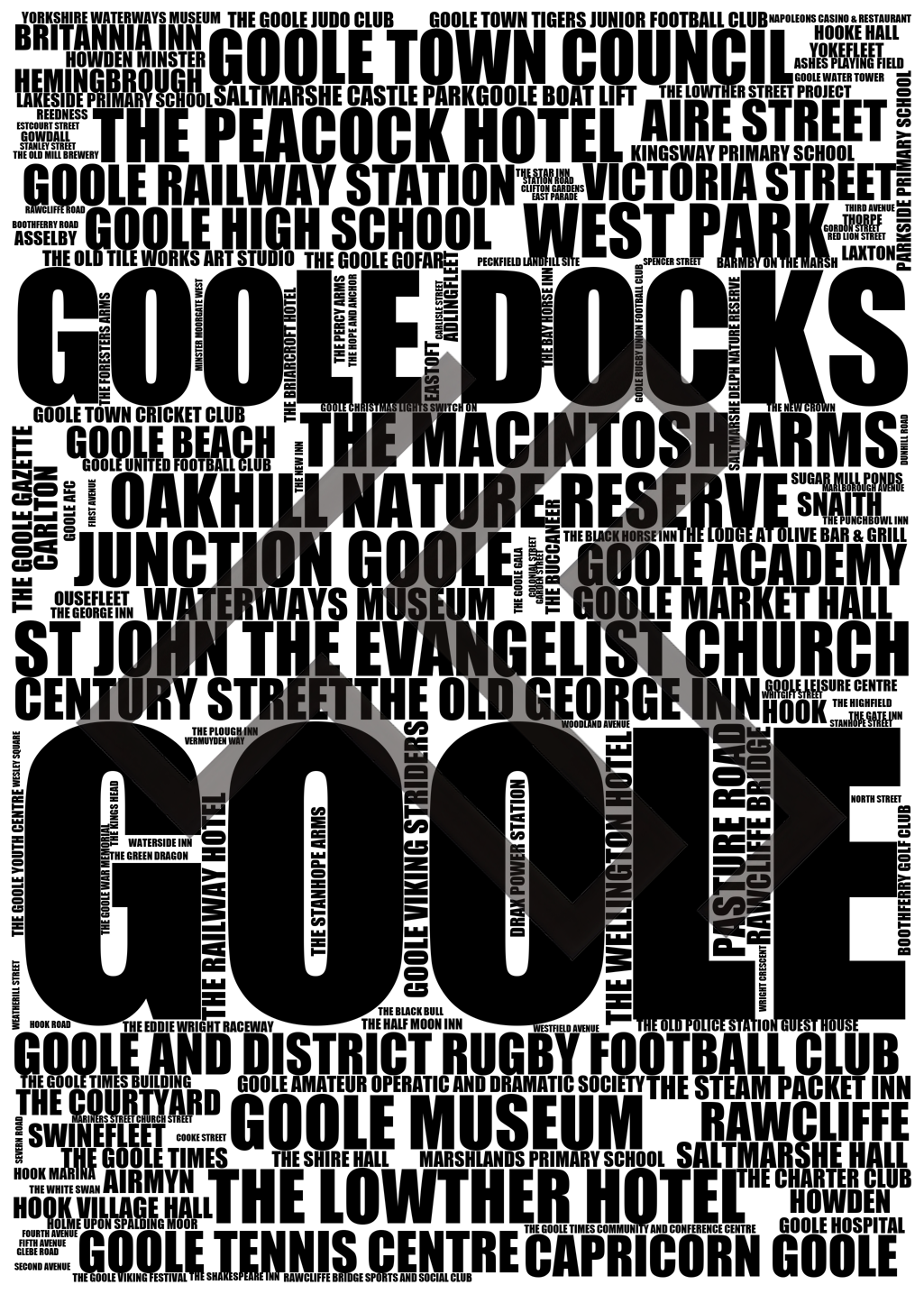 Goole - Premium Typographic Word Cloud Prints, Posters & Gifts