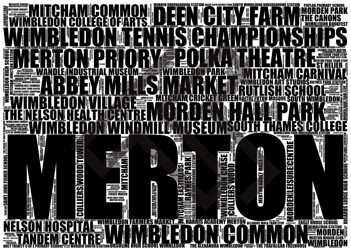 Merton - Premium Typographic Word Cloud Prints, Posters & Gifts