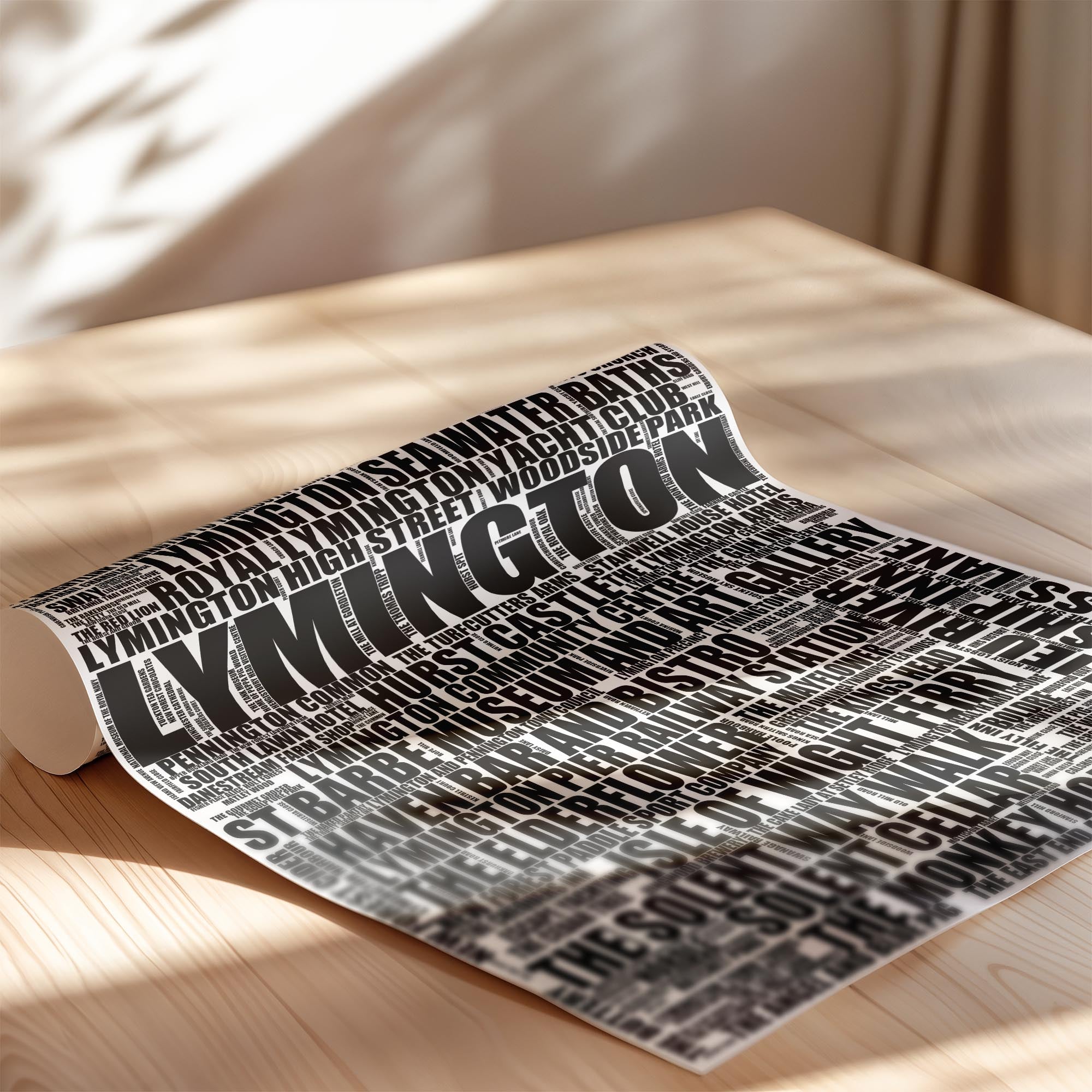 Lymington - Premium Typographic Word Cloud Prints, Posters & Gifts