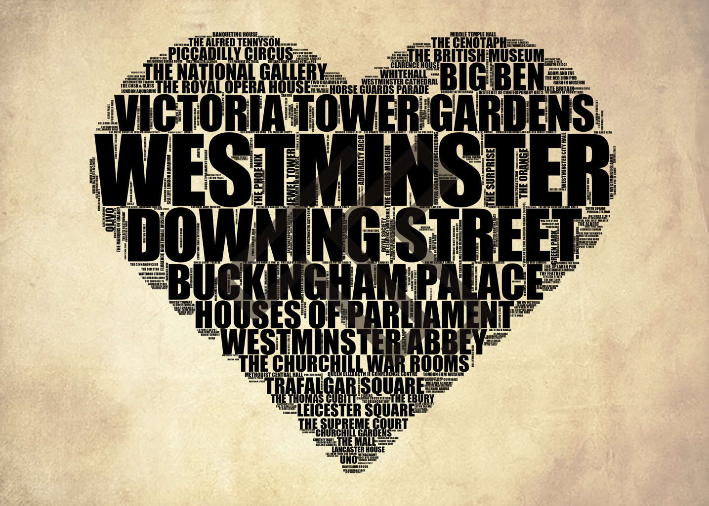 Westminster - Premium Typographic Word Cloud Prints, Posters & Gifts