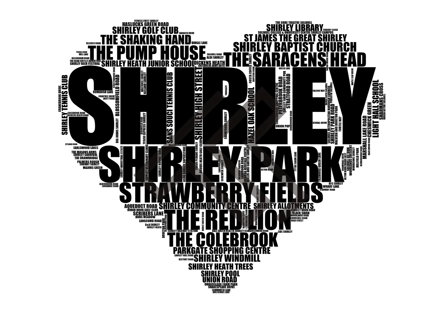 Shirley - Premium Typographic Word Cloud Prints, Posters & Gifts