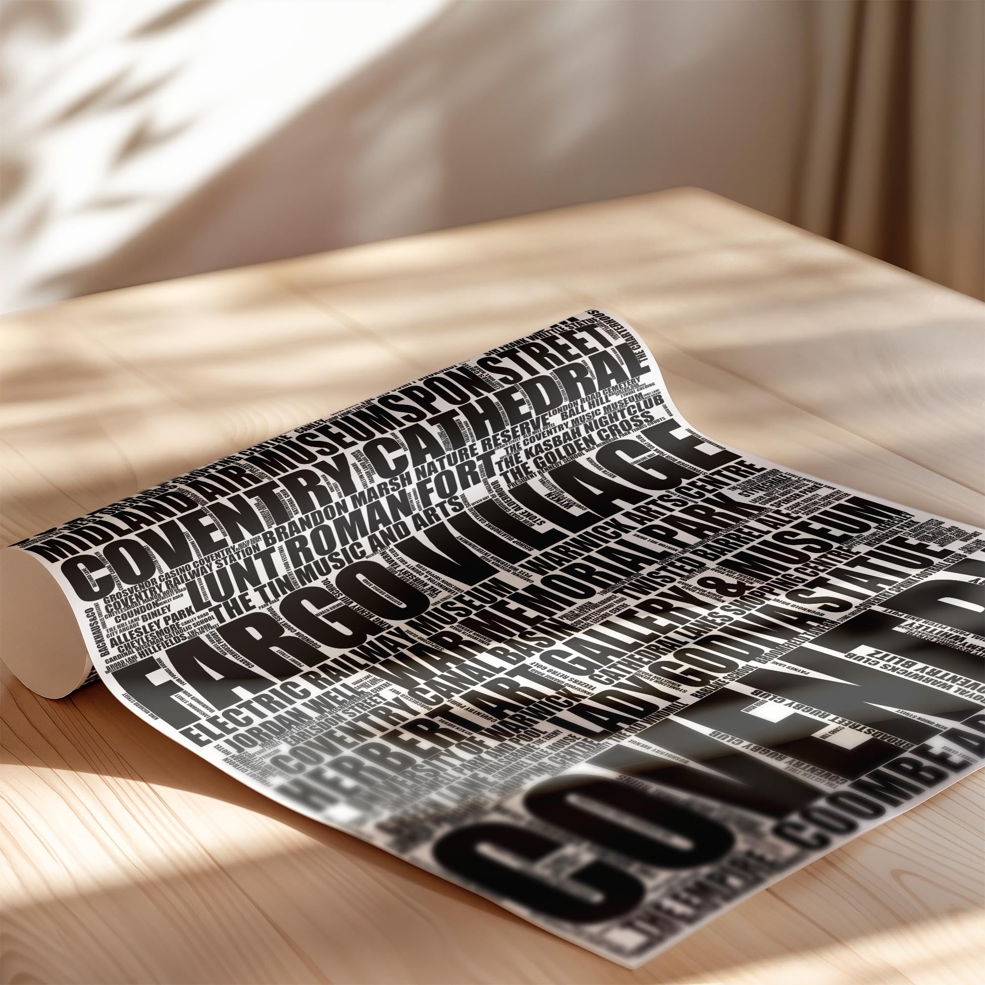 Coventry - Premium Typographic Word Cloud Prints, Posters & Gifts
