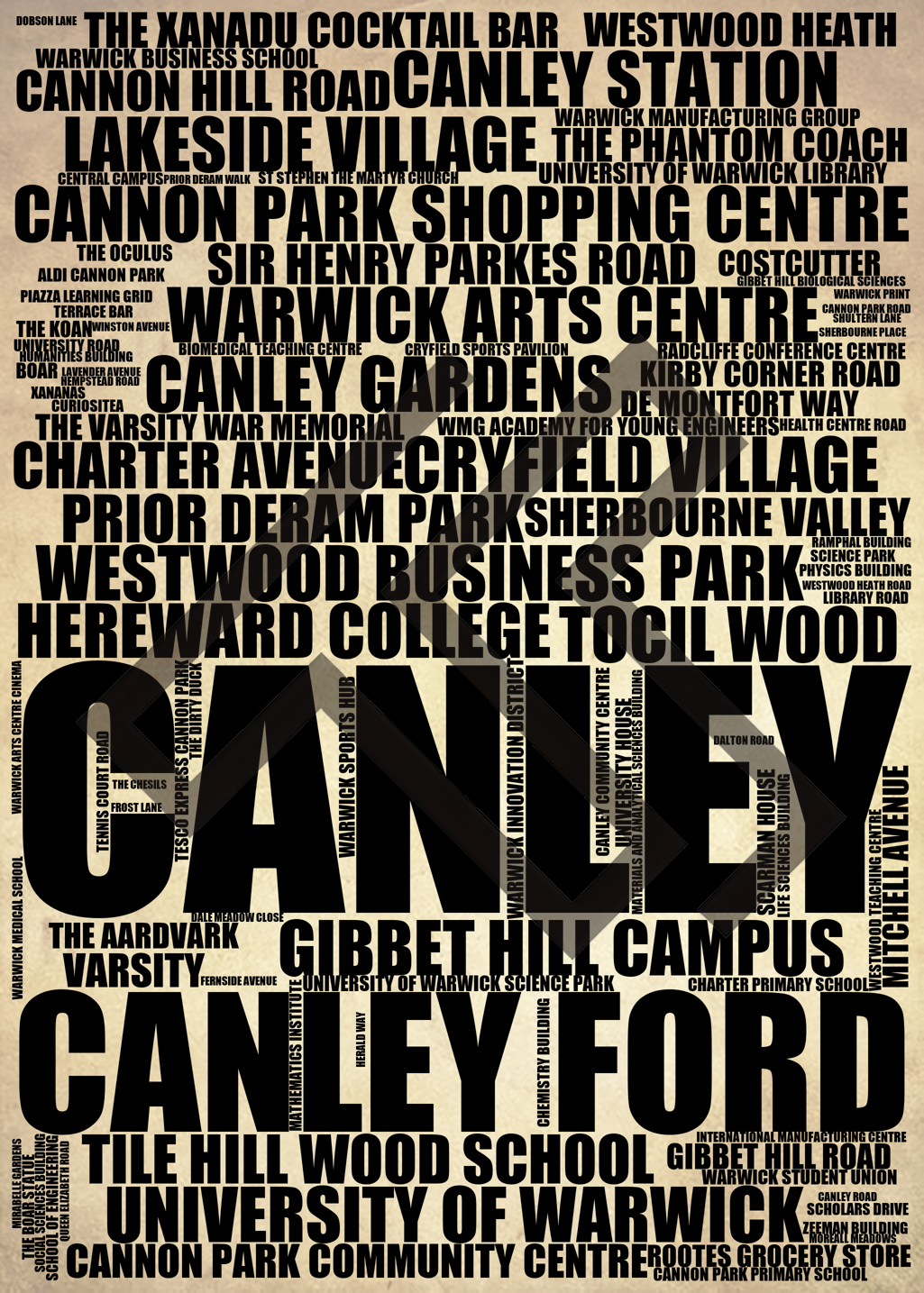 Canley - Premium Typographic Word Cloud Prints, Posters & Gifts