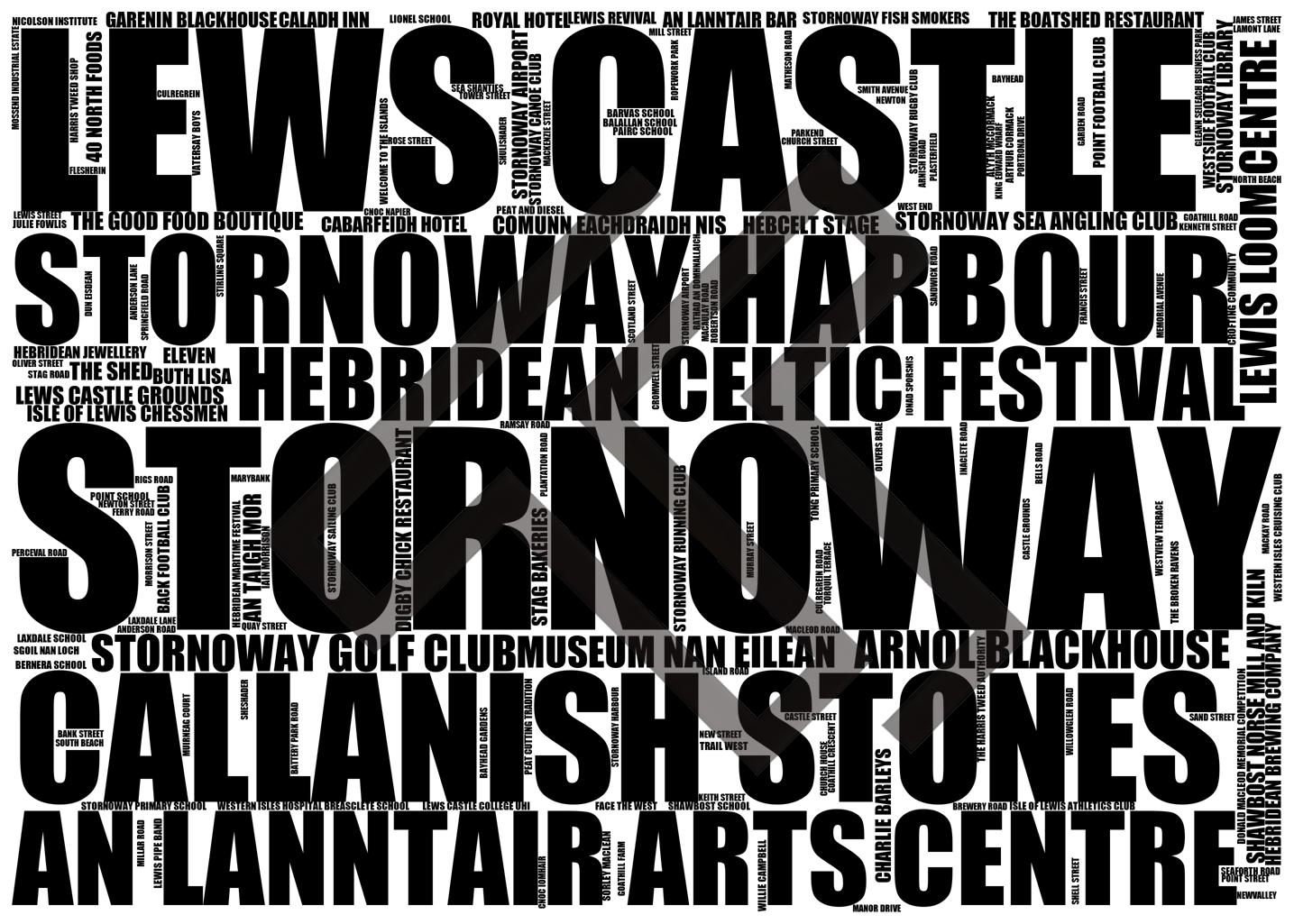 Stornoway - Premium Typographic Word Cloud Prints, Posters & Gifts