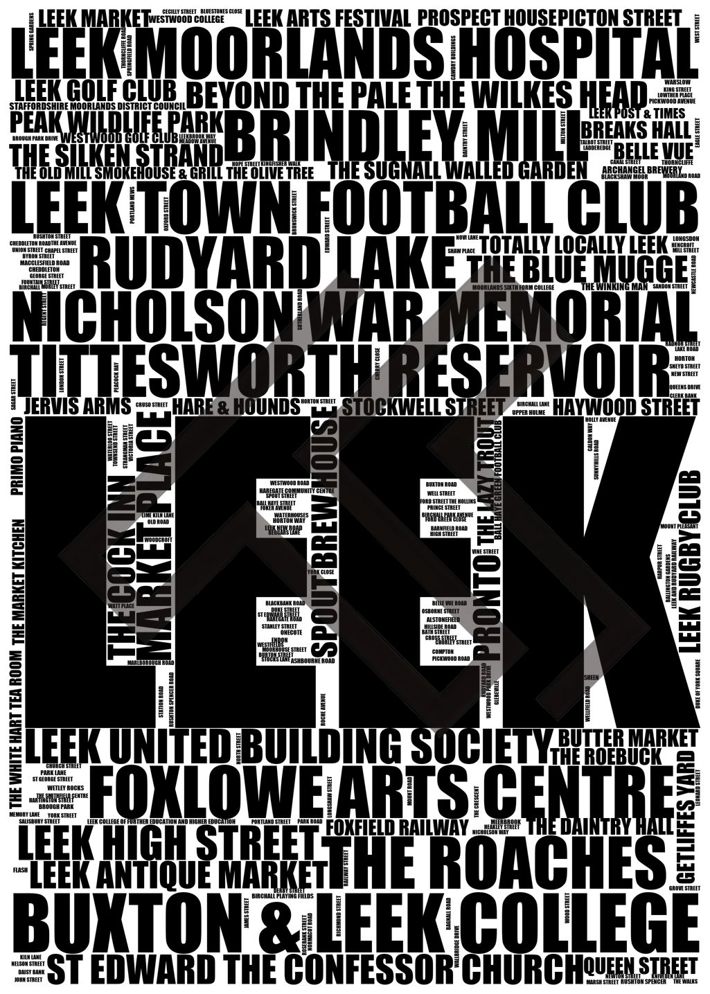 Leek - Premium Typographic Word Cloud Prints, Posters & Gifts