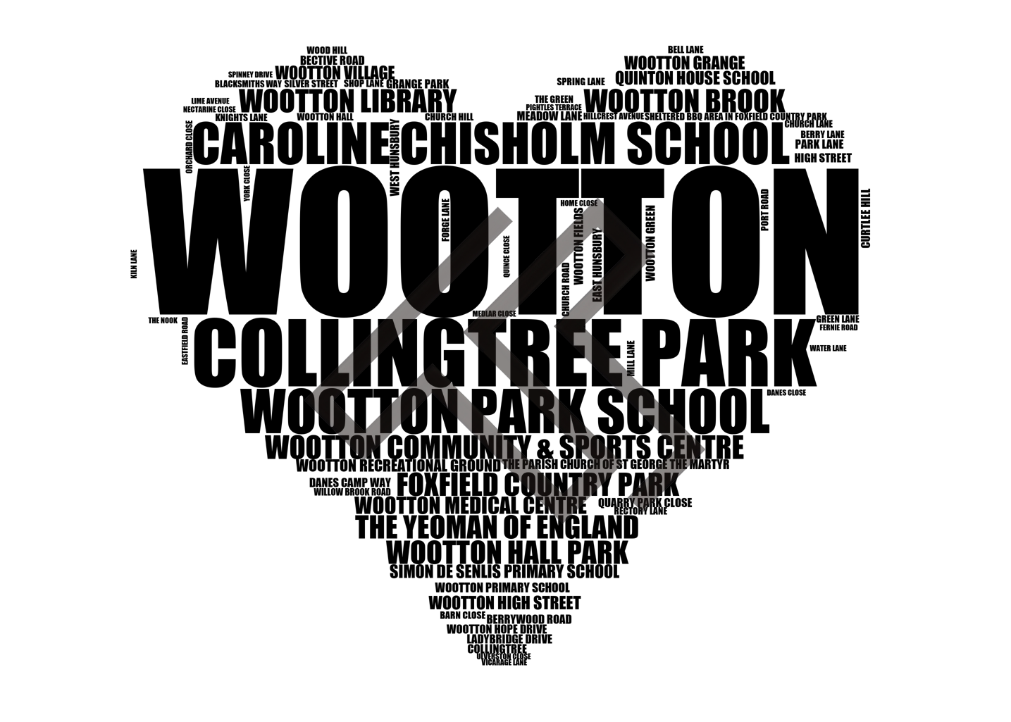 Wootton - Premium Typographic Word Cloud Prints, Posters & Gifts