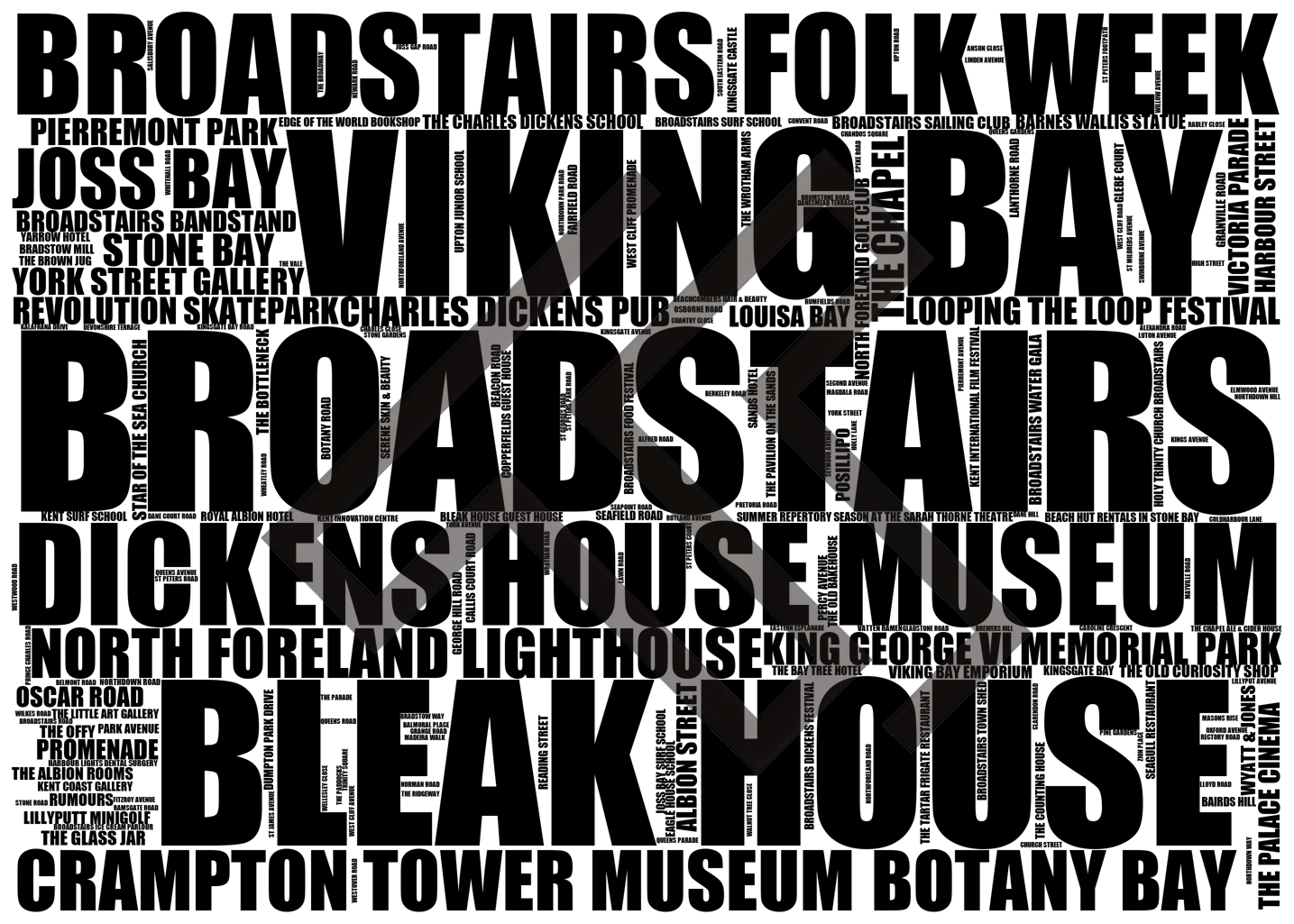 Broadstairs - Premium Typographic Word Cloud Prints, Posters & Gifts