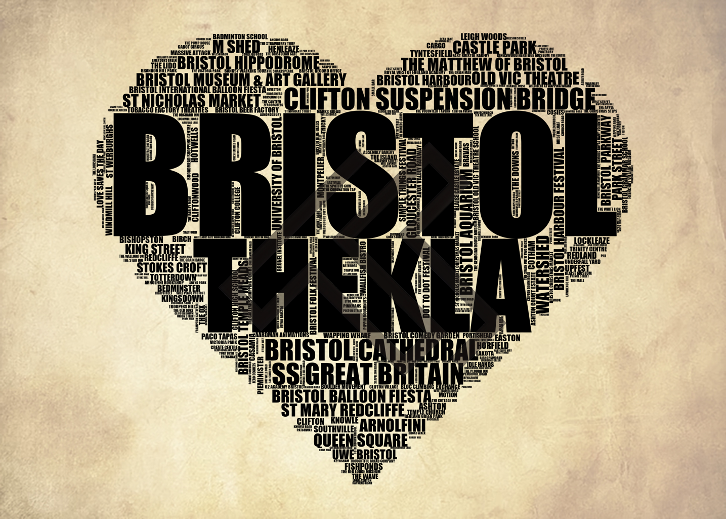 Bristol - Premium Typographic Word Cloud Prints, Posters & Gifts