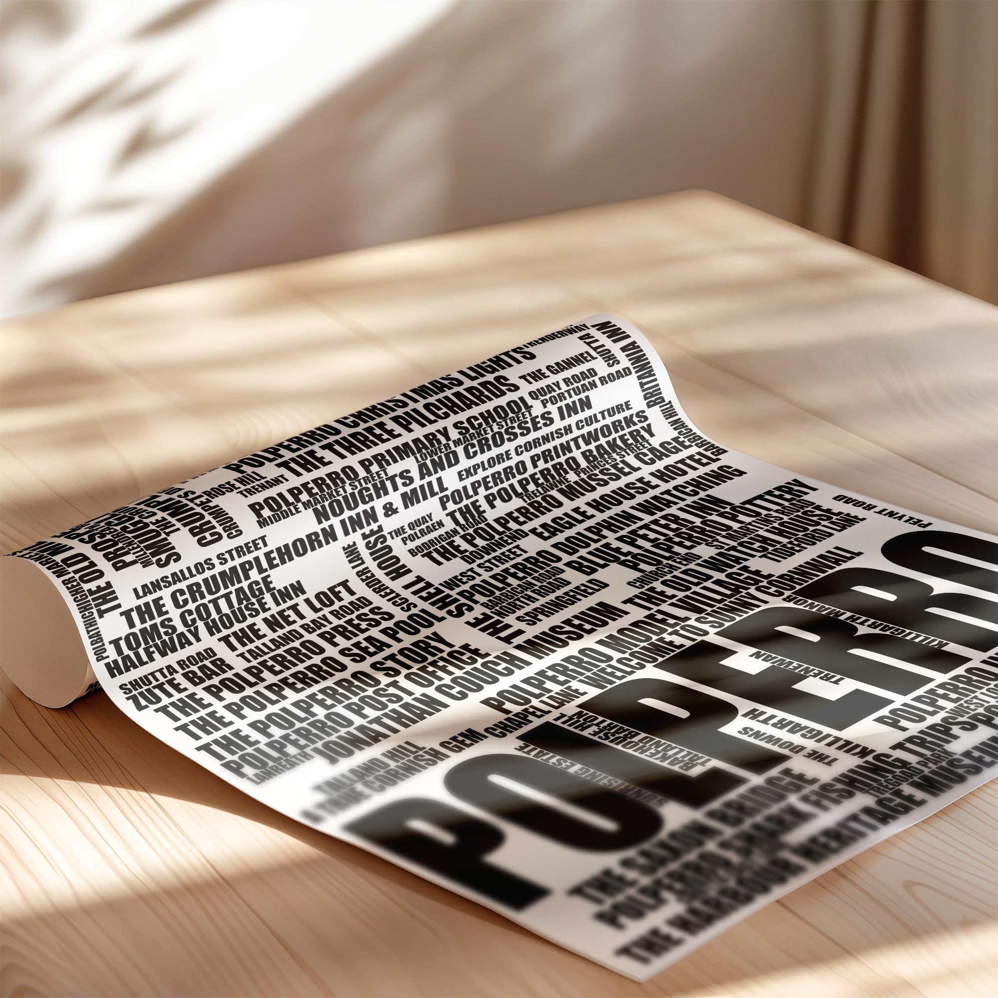 Polperro - Premium Typographic Word Cloud Prints, Posters & Gifts