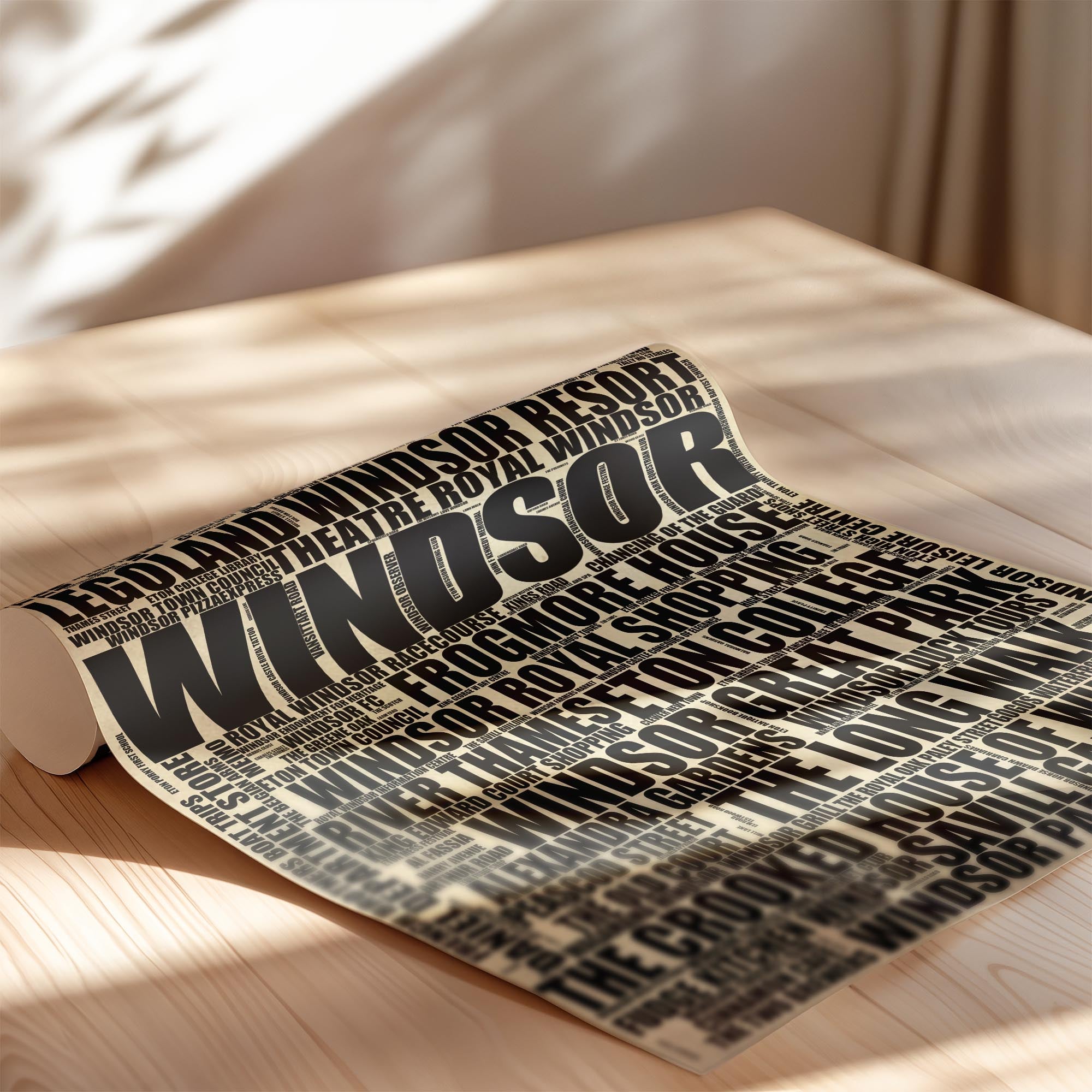 Windsor - Premium Typographic Word Cloud Prints, Posters & Gifts