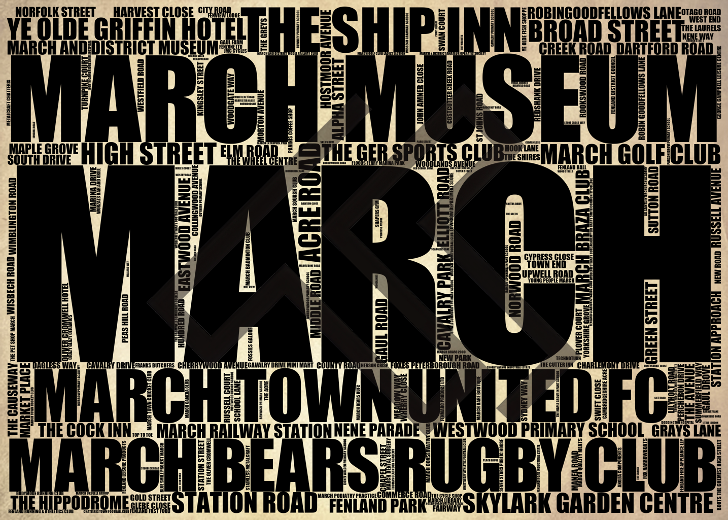 March - Premium Typographic Word Cloud Prints, Posters & Gifts