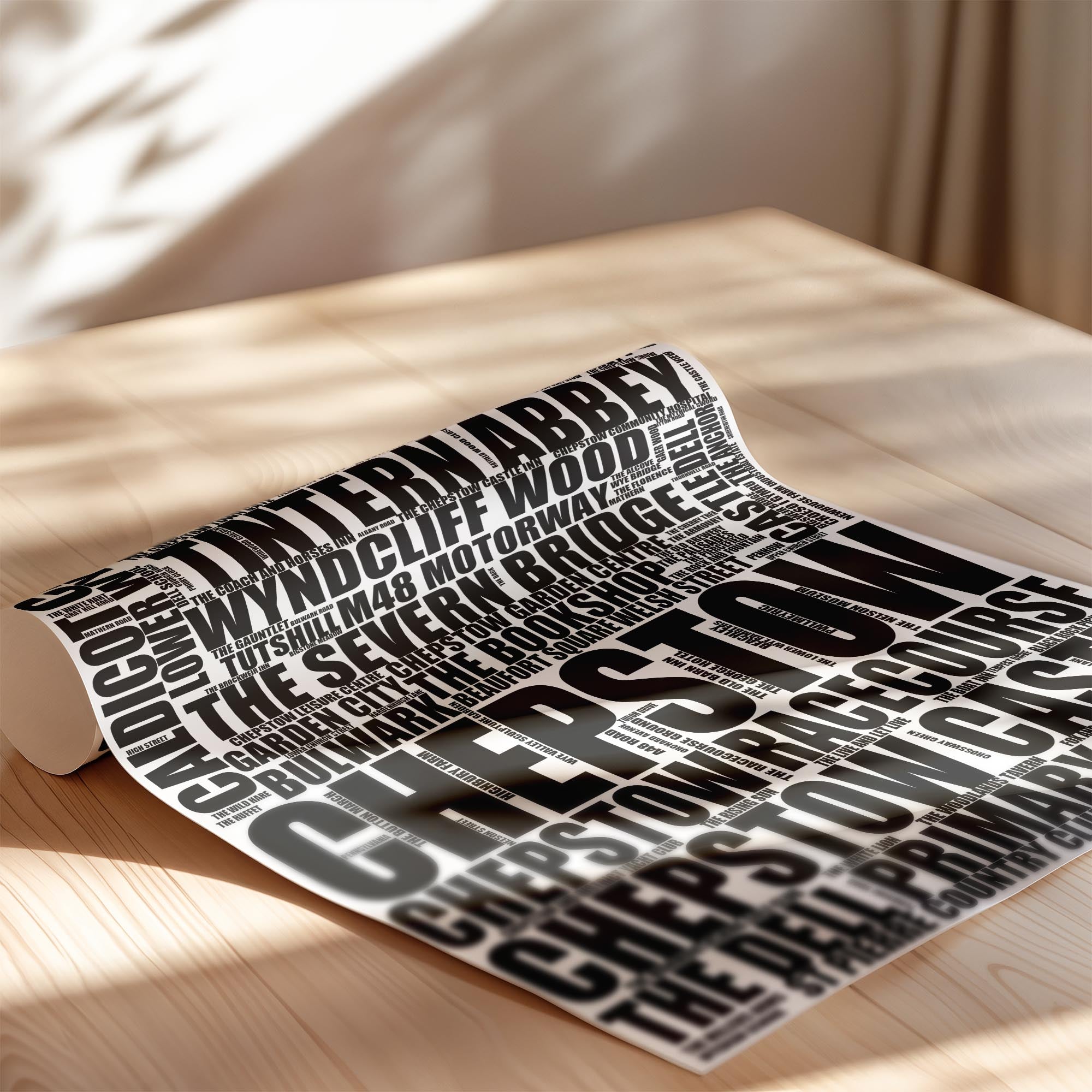 Chepstow - Premium Typographic Word Cloud Prints, Posters & Gifts